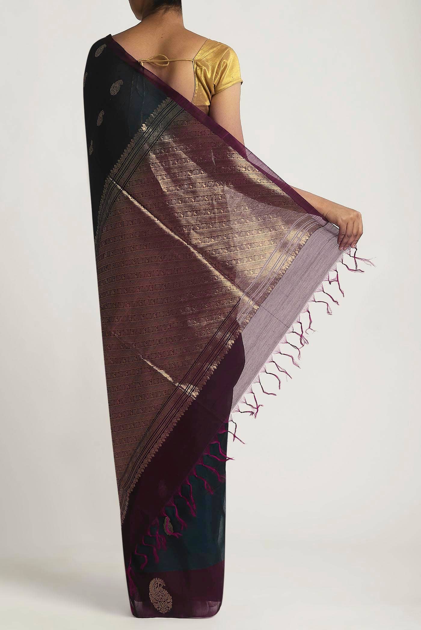 Black Silk Cotton Saree