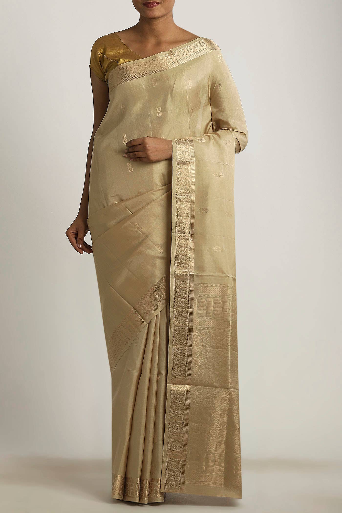Beige Soft Silk Saree