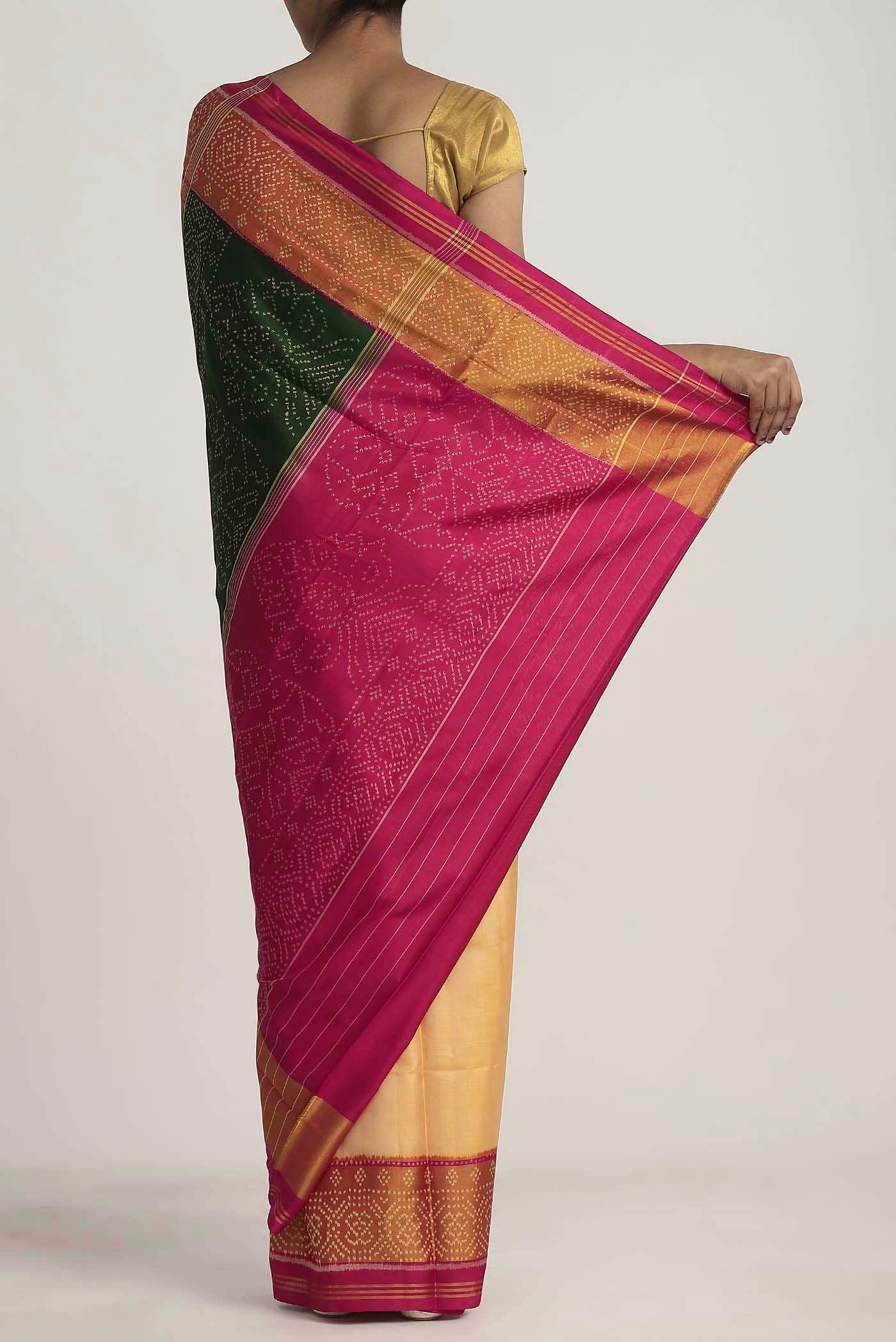Yellow Rajkot Patola Silk Saree