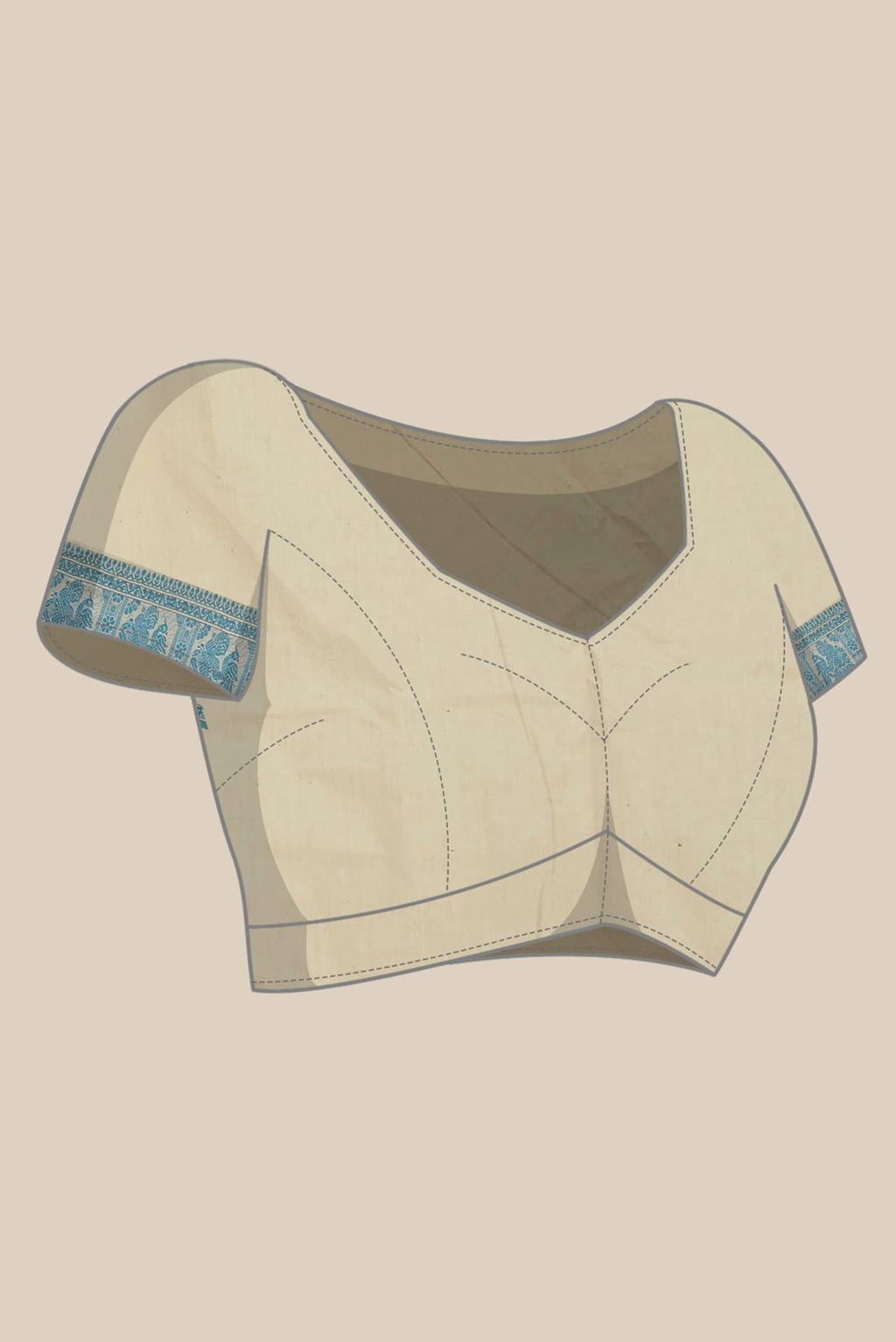 Beige Bengal Cotton Saree