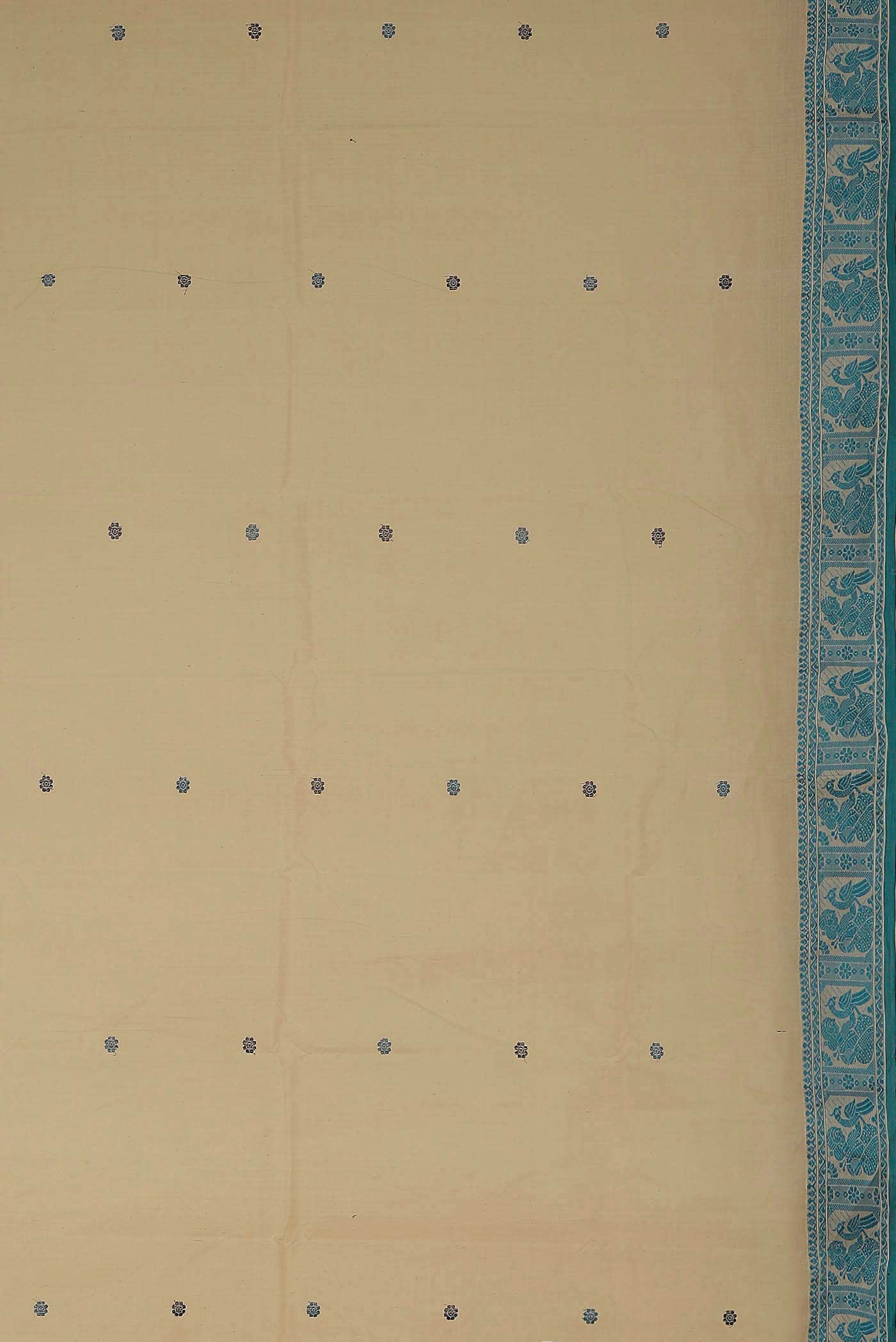 Beige Bengal Cotton Saree