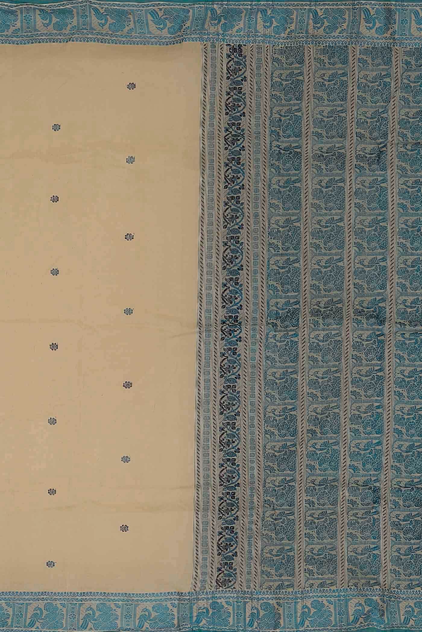 Beige Bengal Cotton Saree