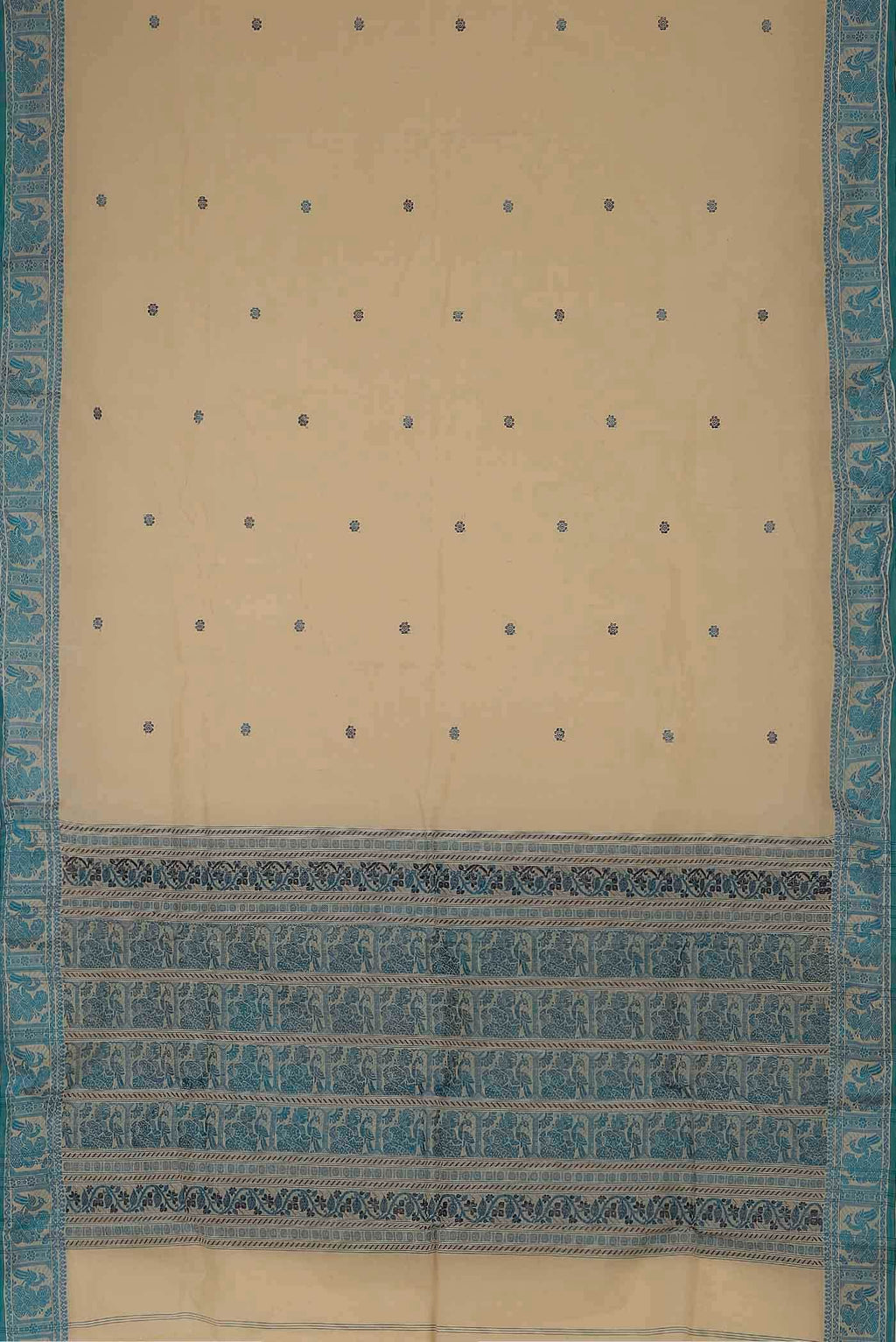 Beige Bengal Cotton Saree