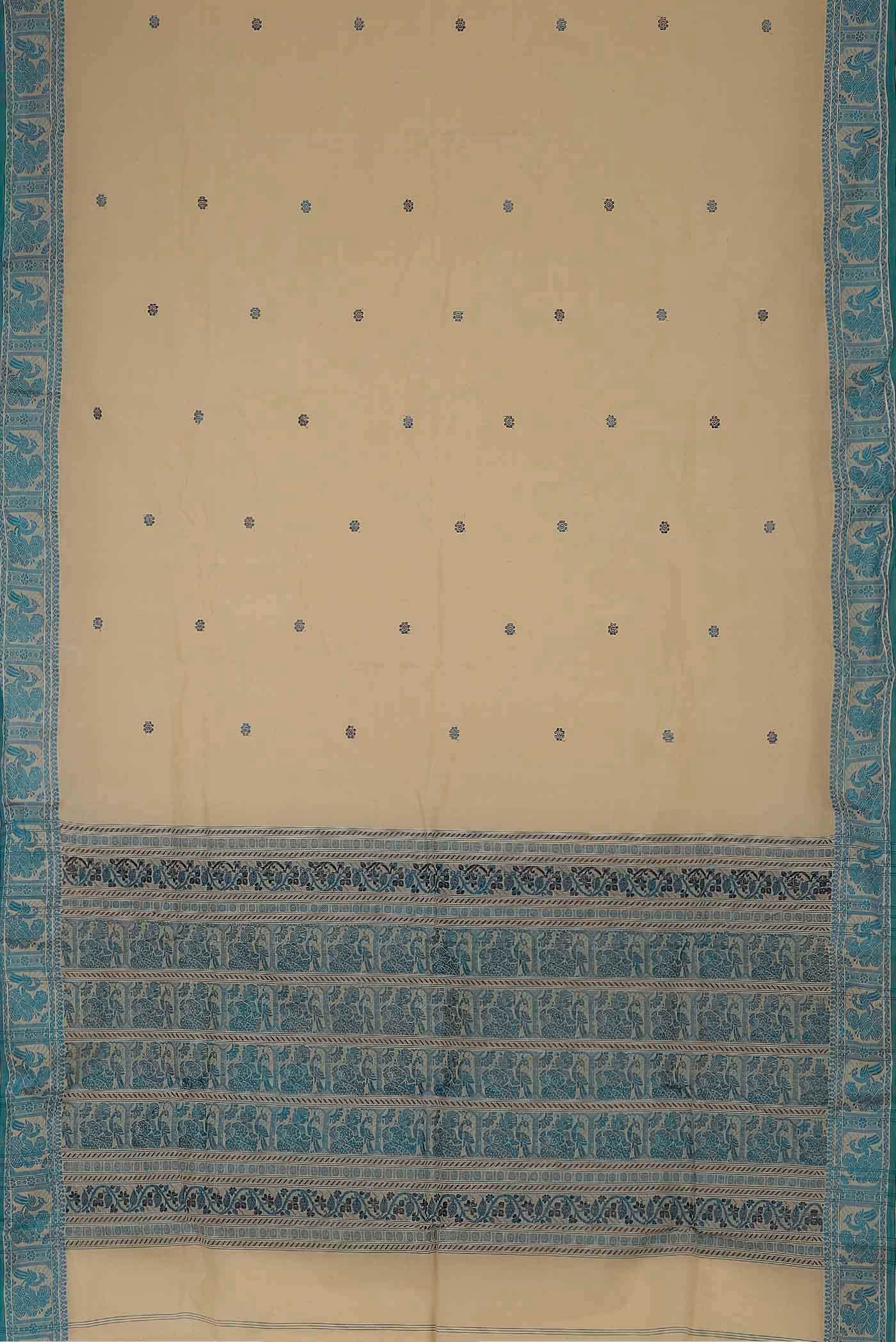Beige Bengal Cotton Saree