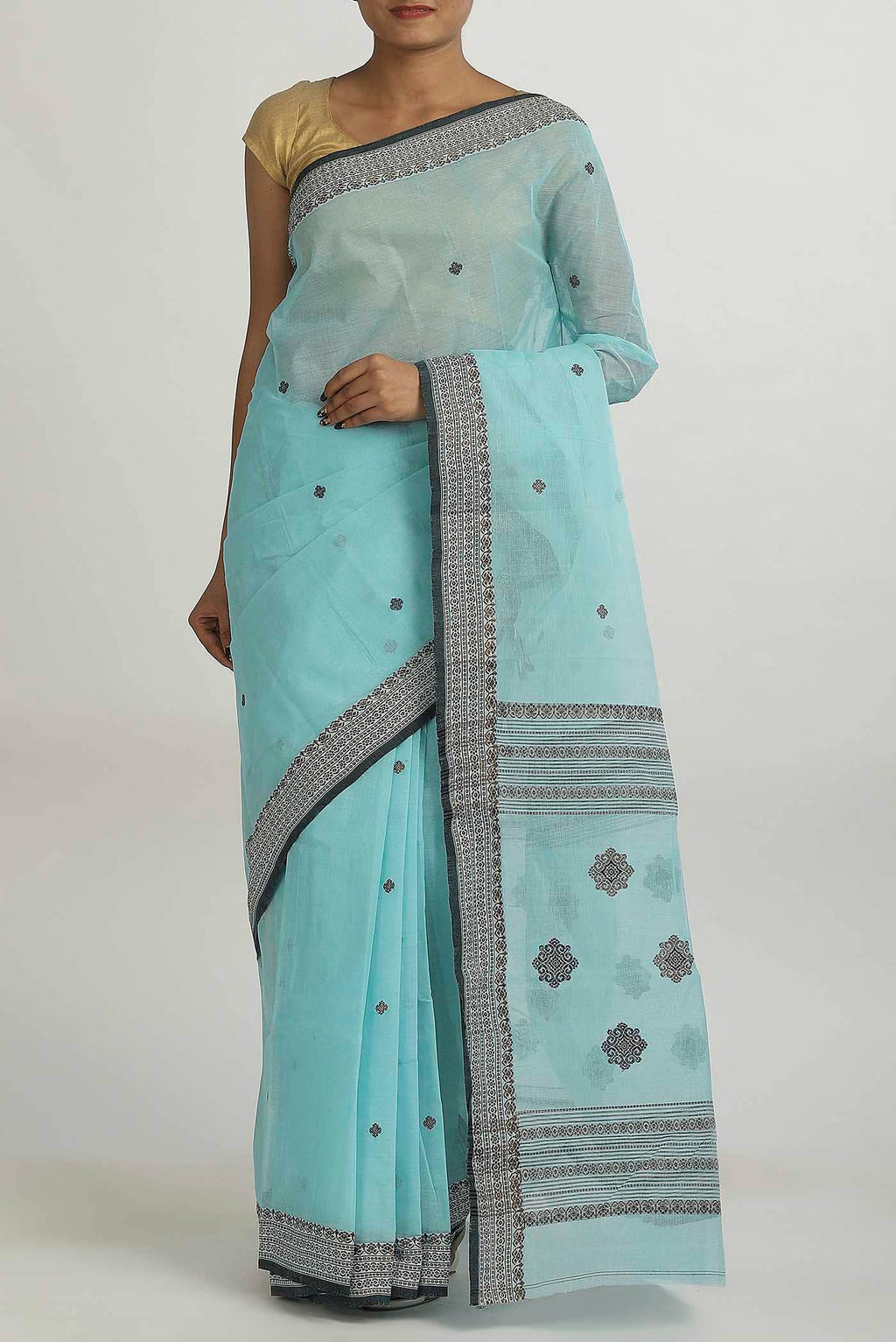 Blue Bengal Cotton Saree