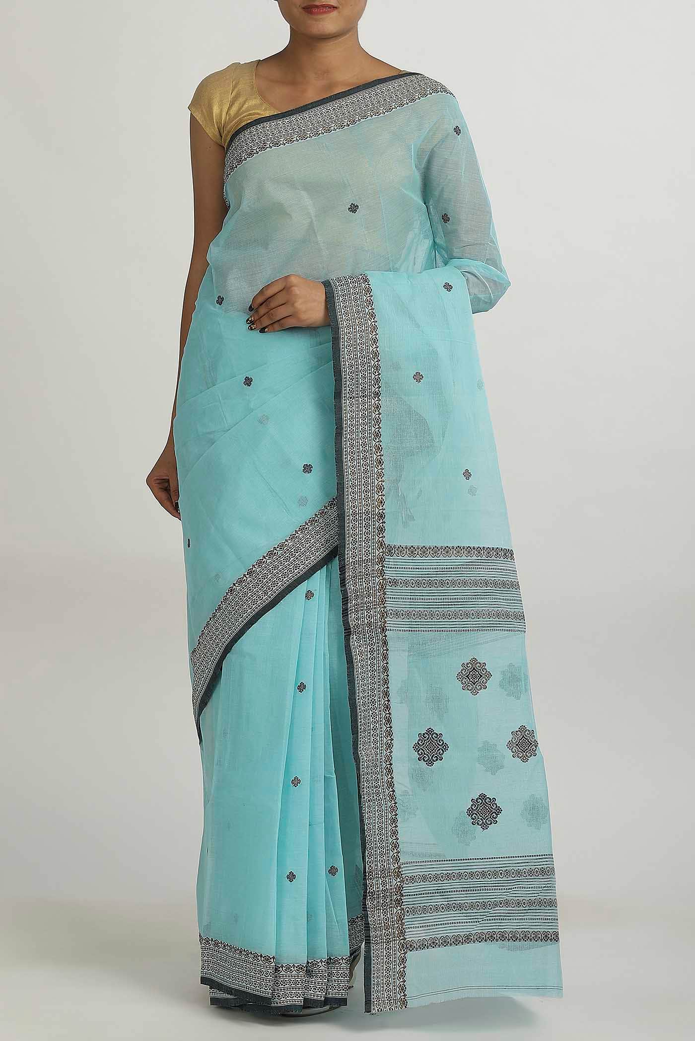 Blue Bengal Cotton Saree
