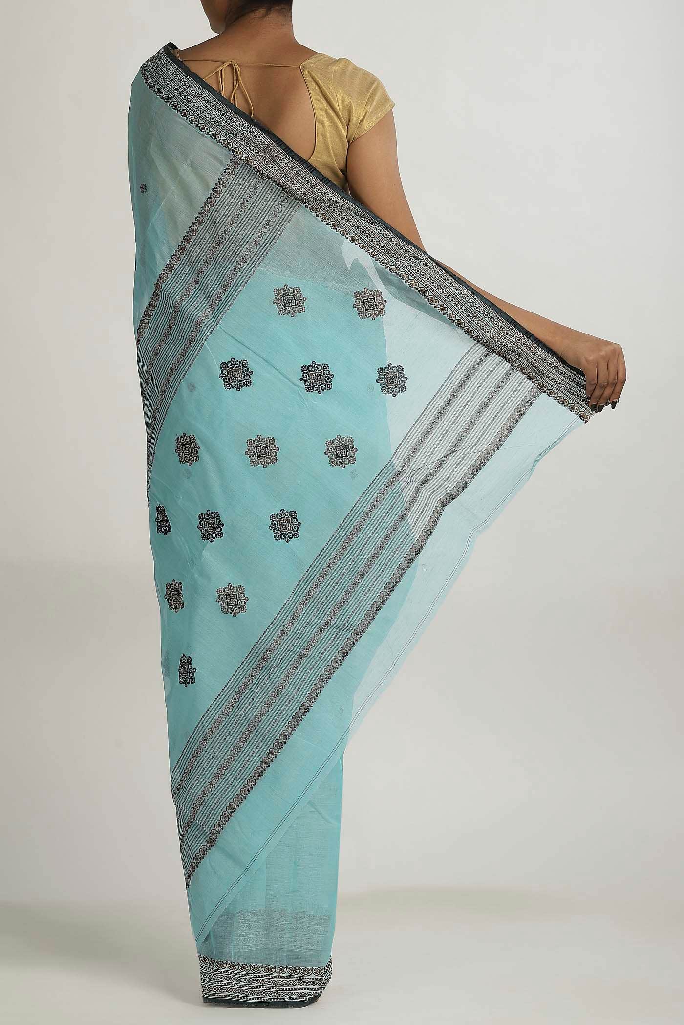 Blue Bengal Cotton Saree