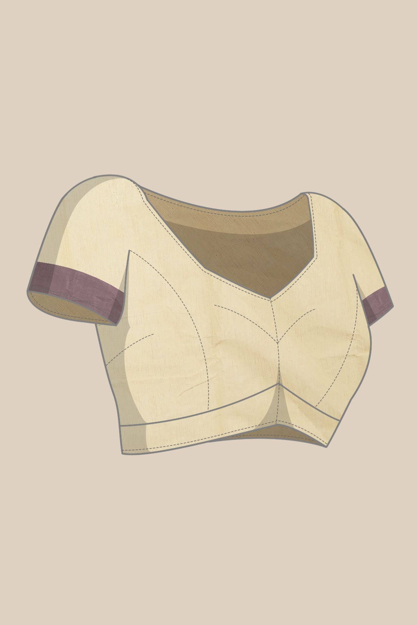 Beige Bengal Cotton Saree