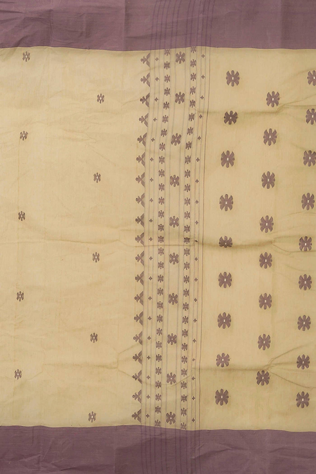 Beige Bengal Cotton Saree