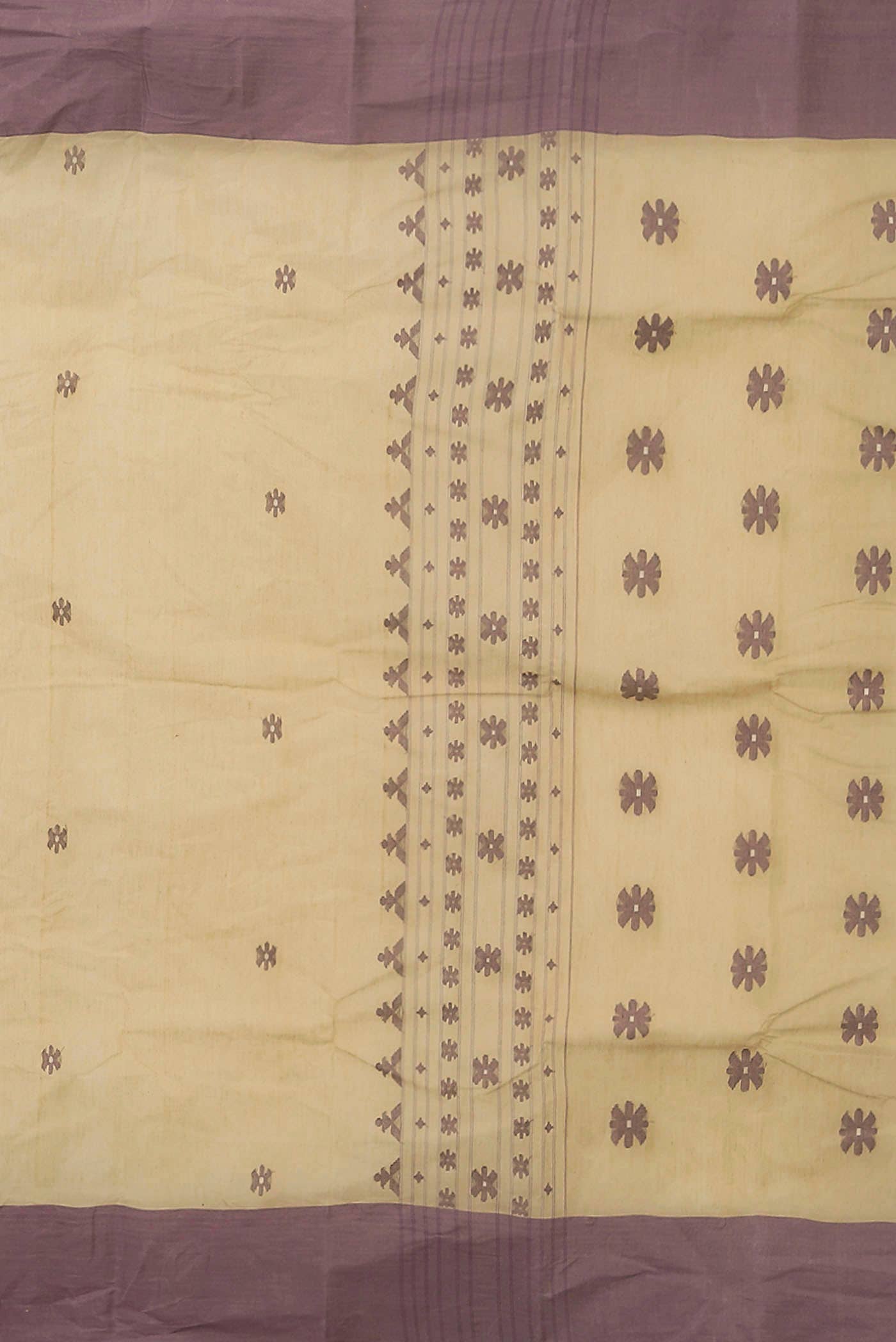 Beige Bengal Cotton Saree