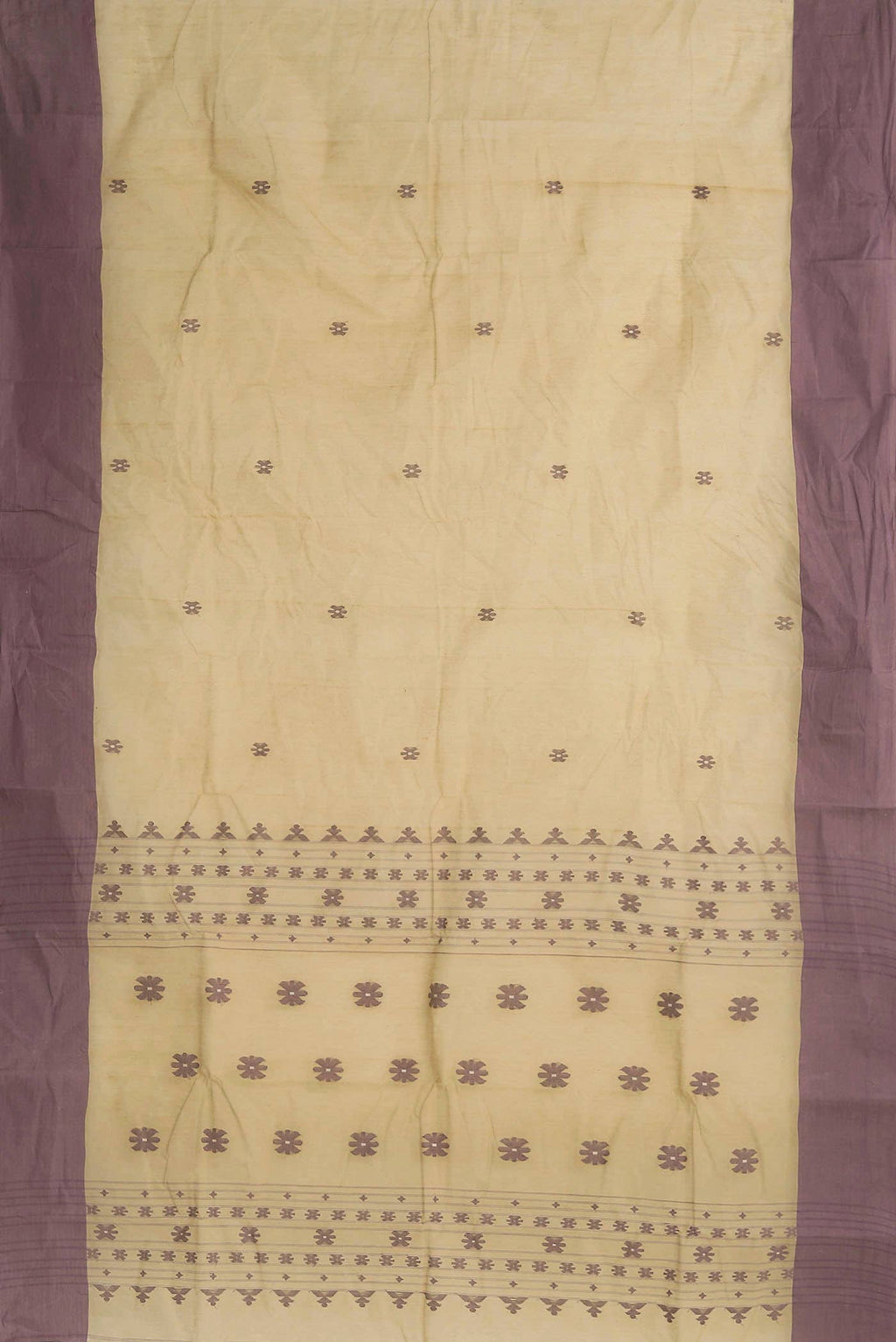 Beige Bengal Cotton Saree