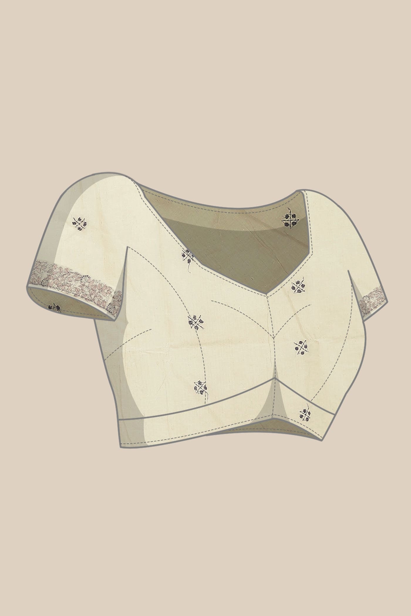Beige Bengal Cotton Saree