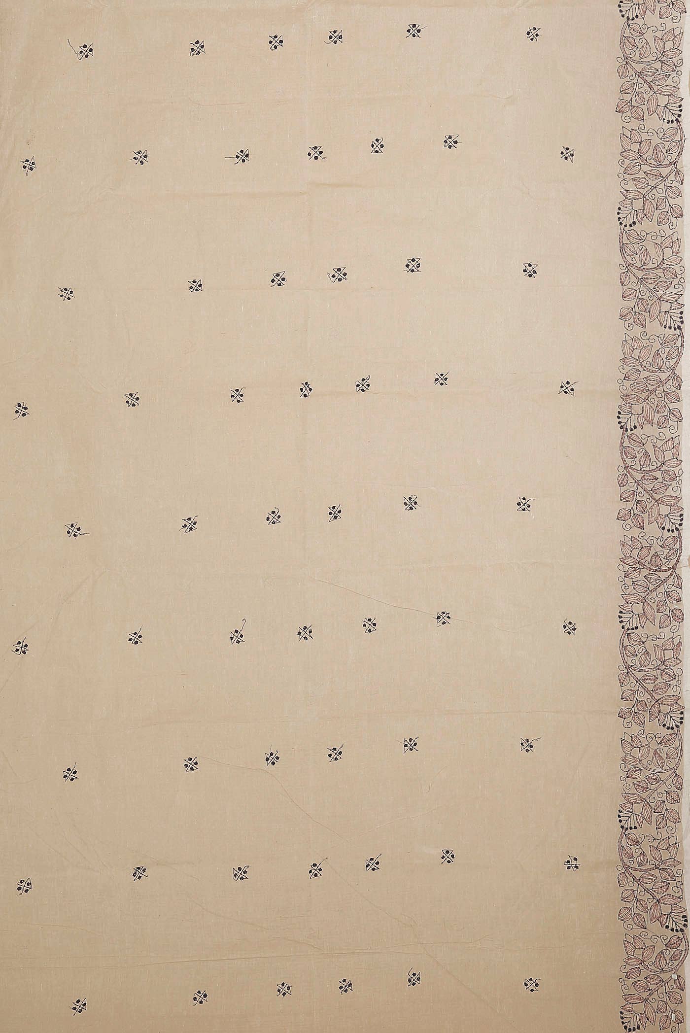 Beige Bengal Cotton Saree