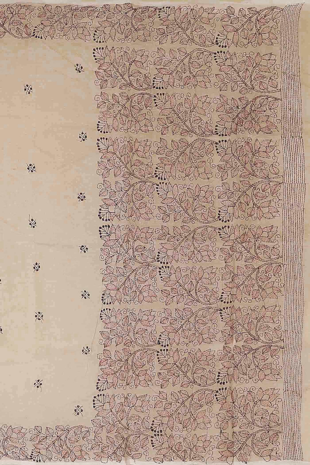 Beige Bengal Cotton Saree