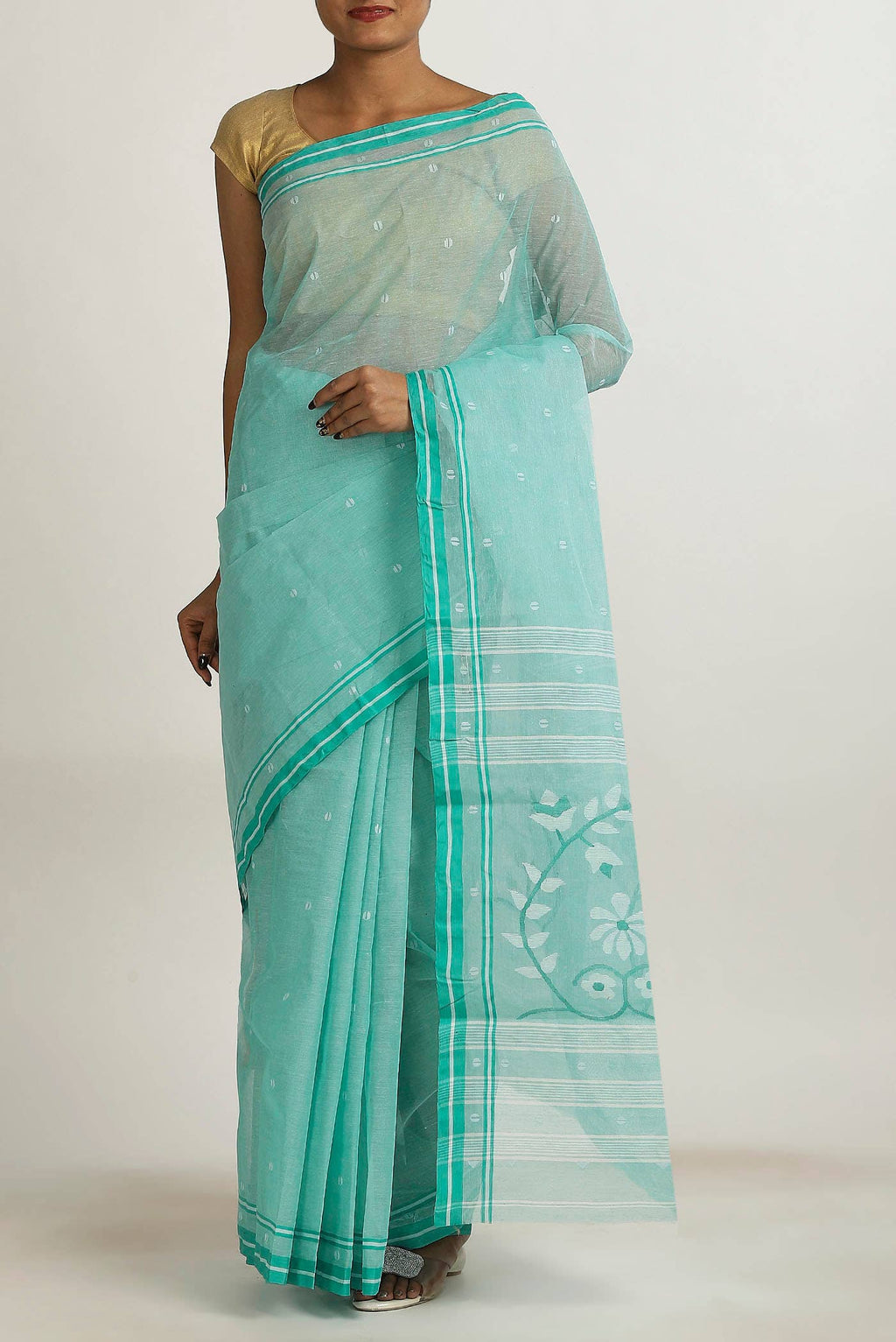 Green Bengal Cotton Saree