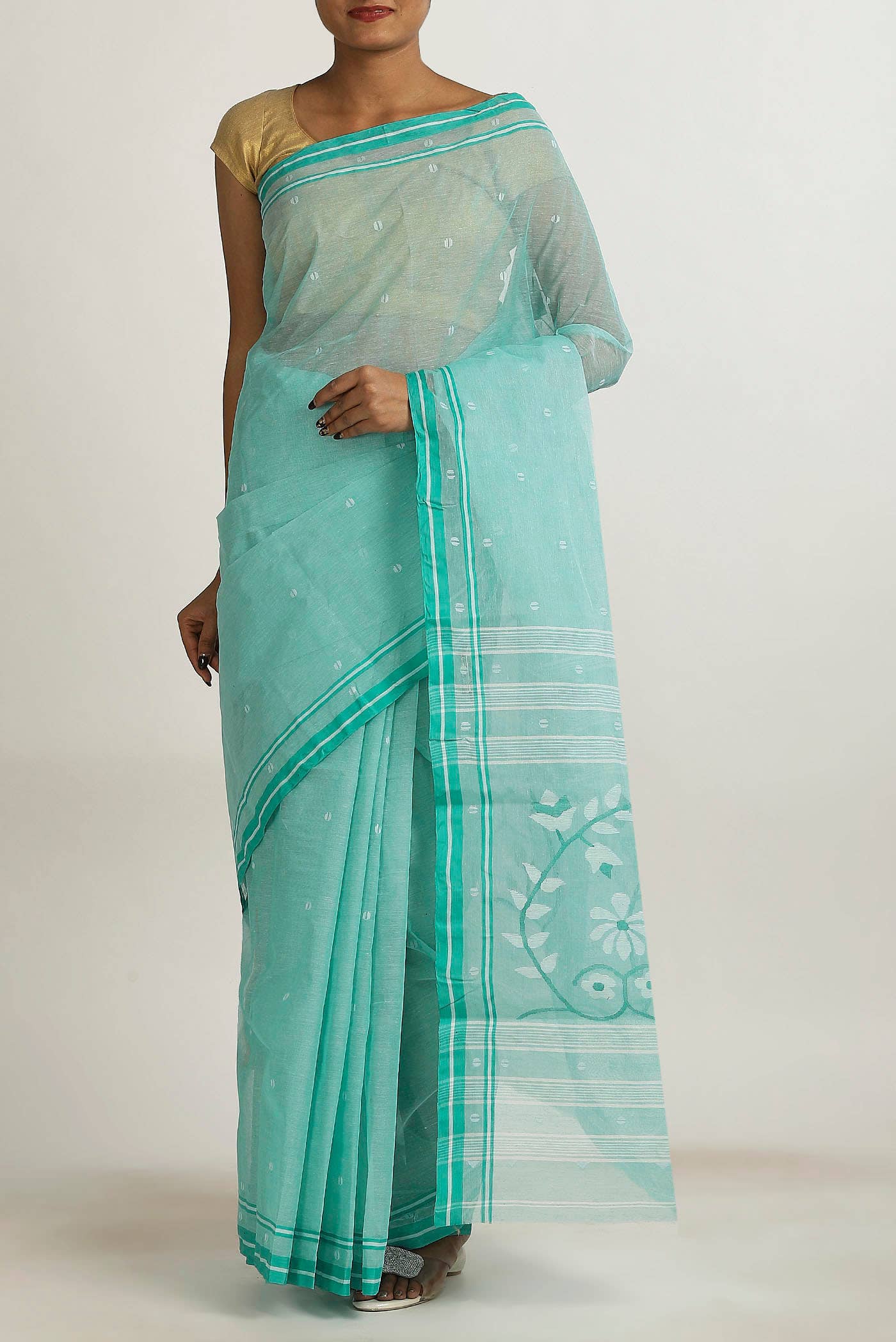 Green Bengal Cotton Saree