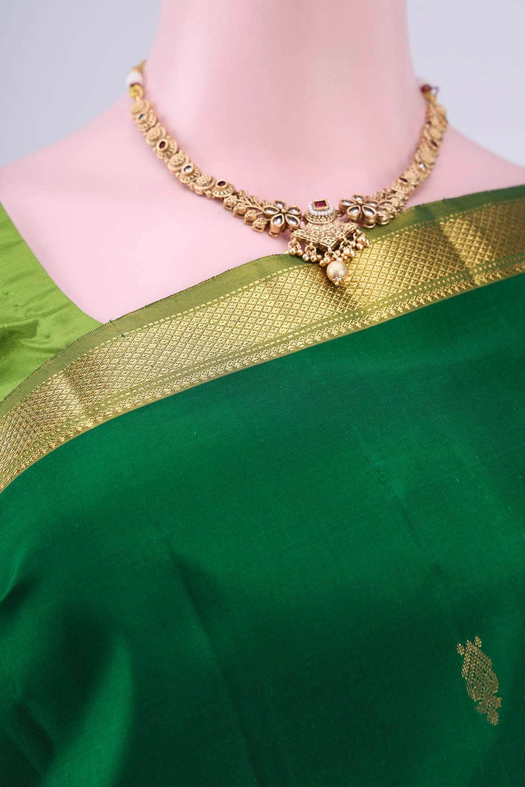 Bottle Green Nangavalli Silk [ Salem ] Saree
