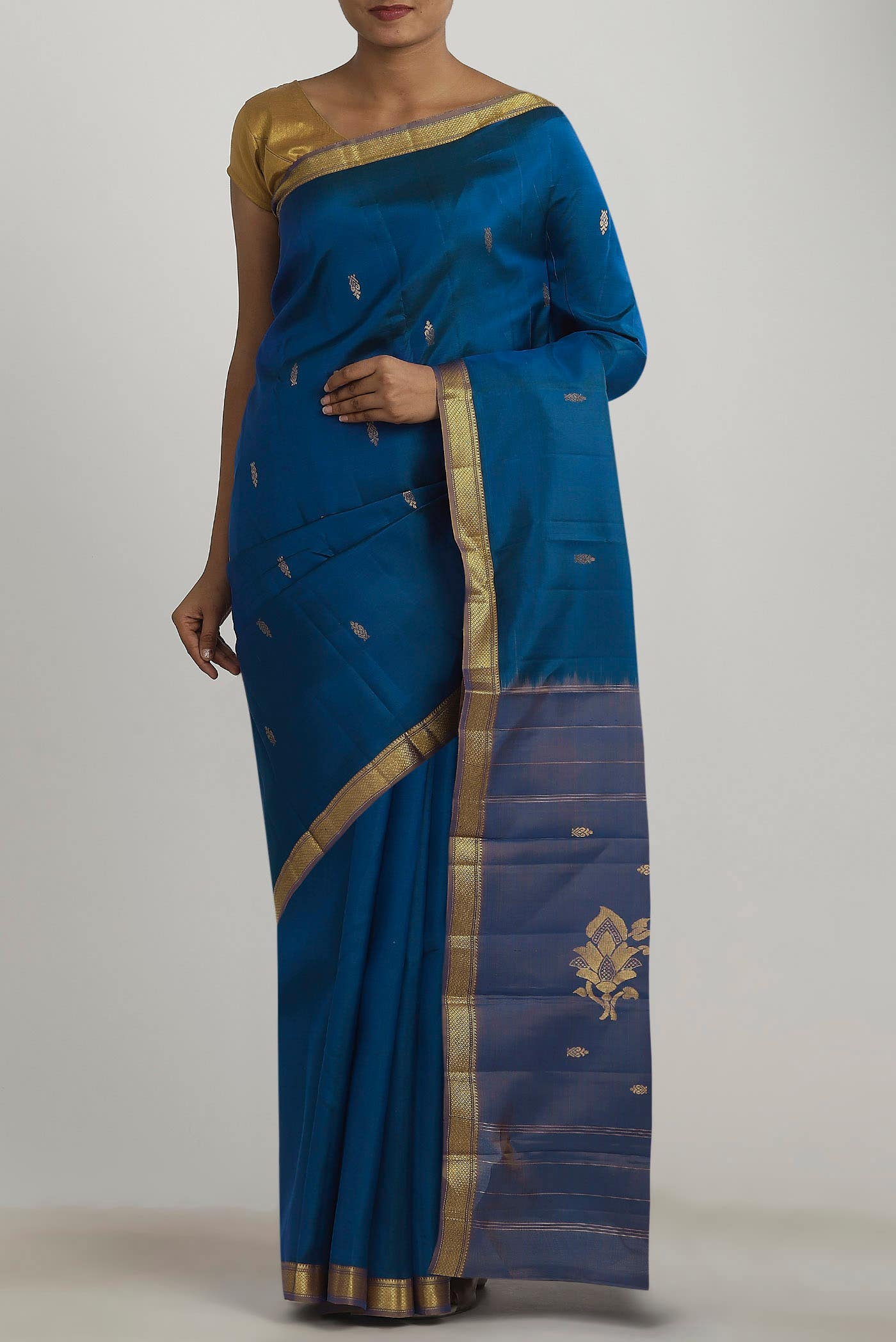 Blue Kanchipuram Silk Saree