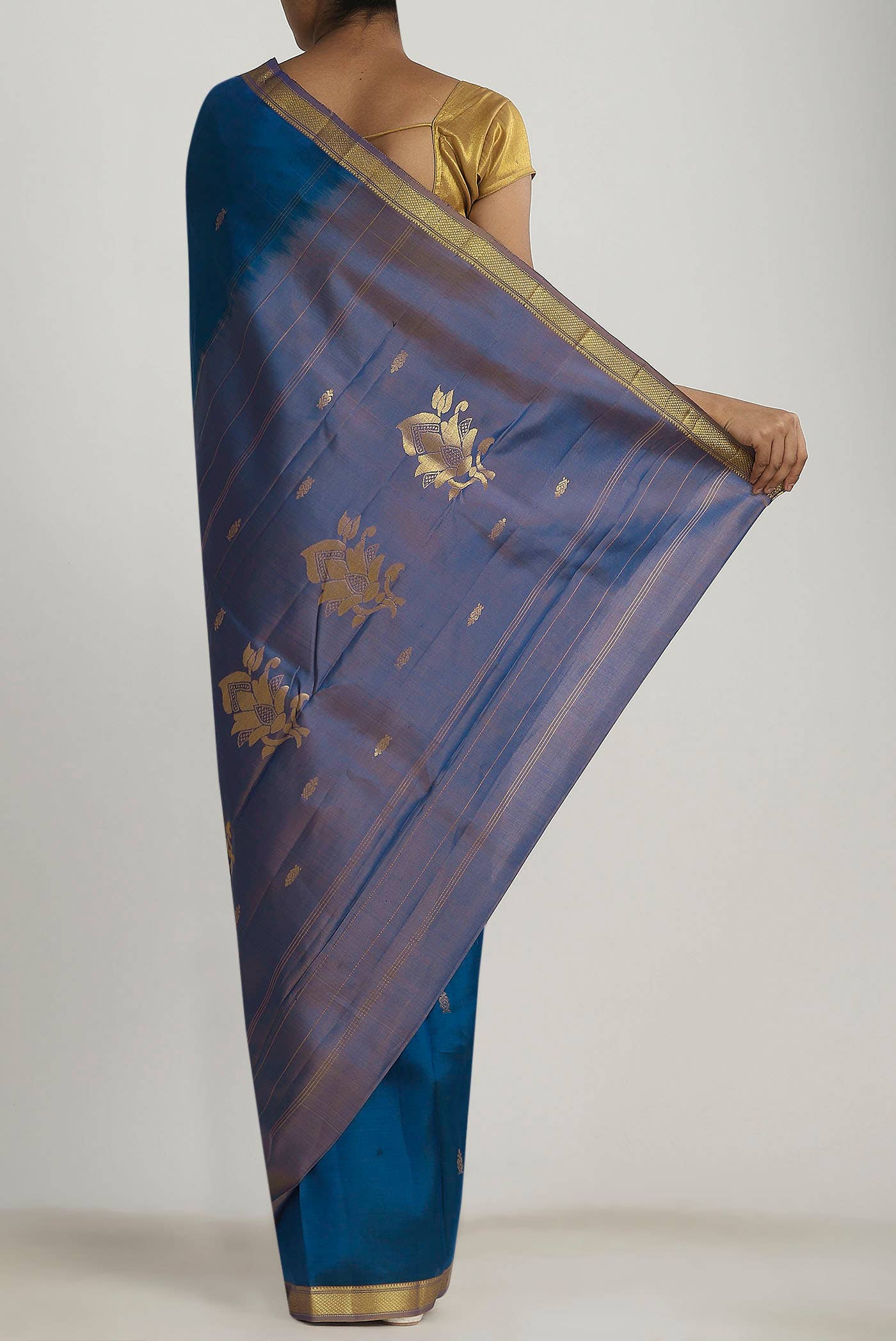 Blue Kanchipuram Silk Saree