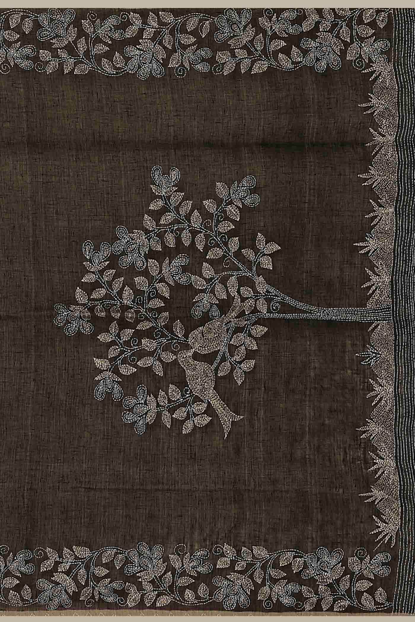 Black Bengal Cotton Saree