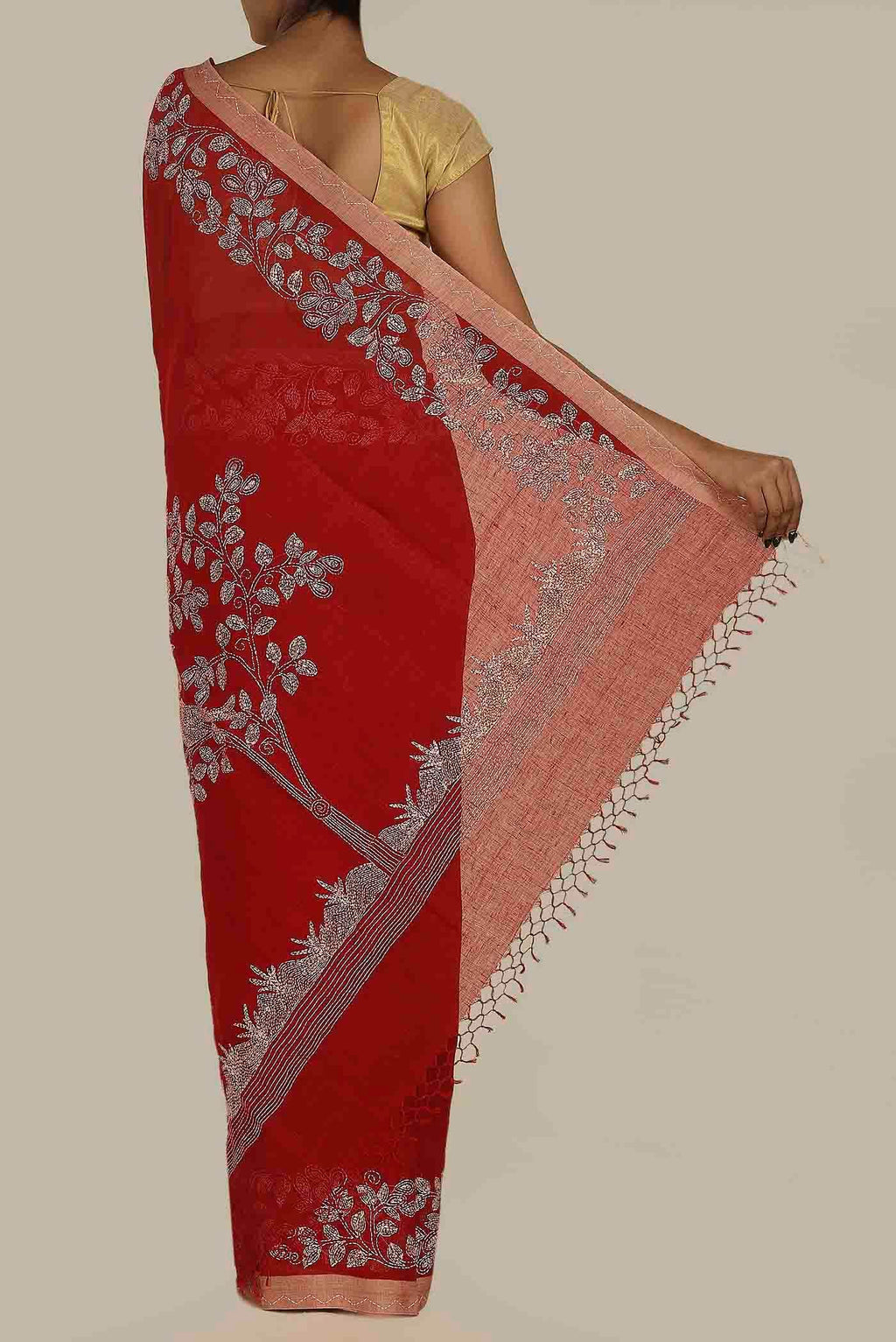 Red Bengal Cotton Saree