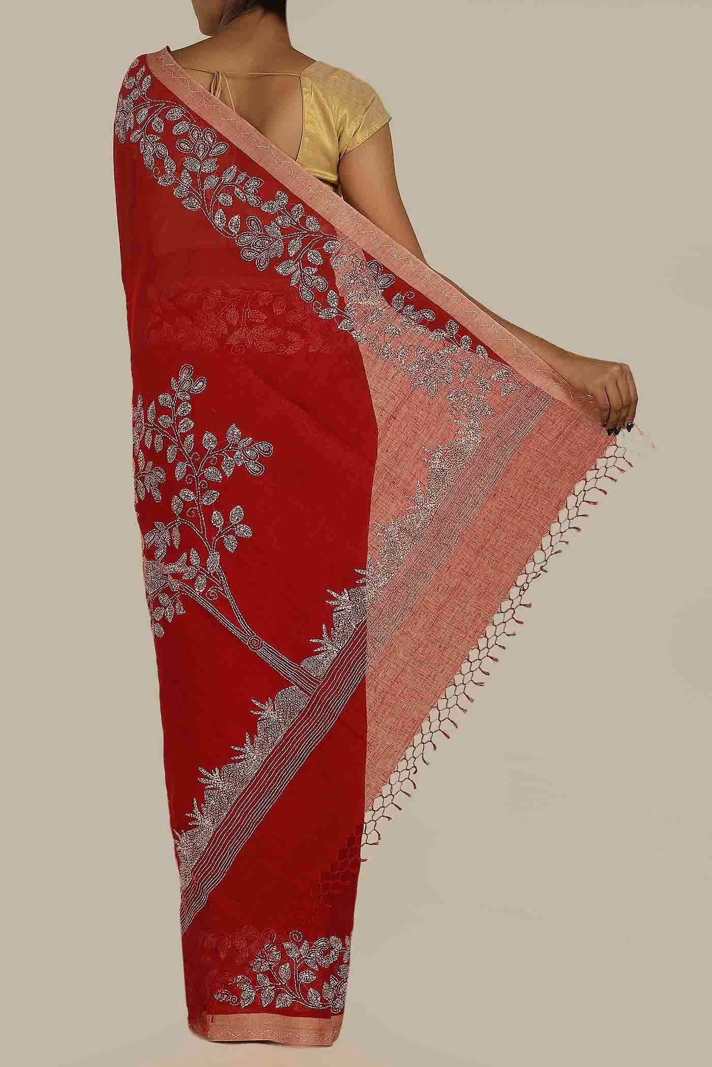 Red Bengal Cotton Saree