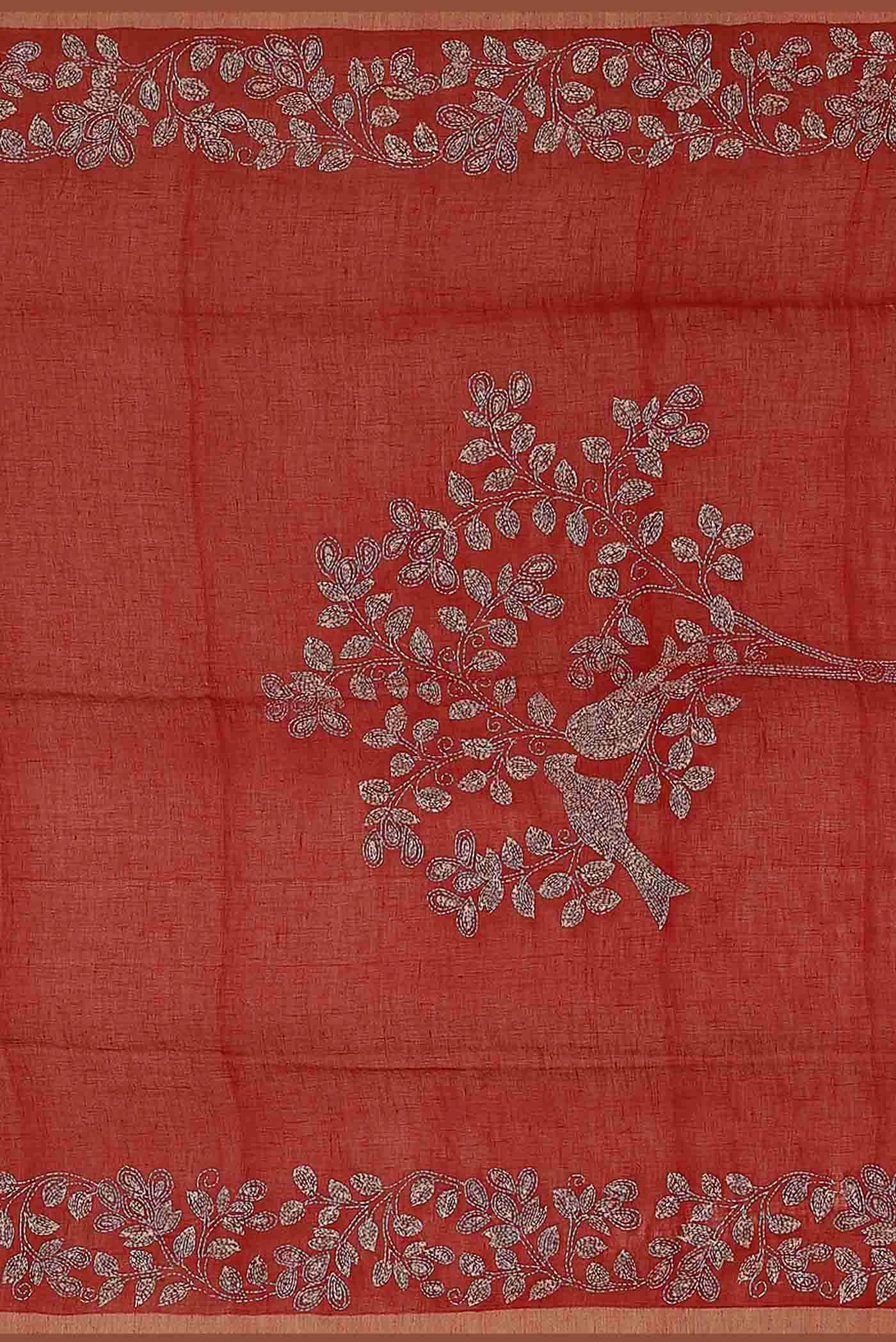 Red Bengal Cotton Saree