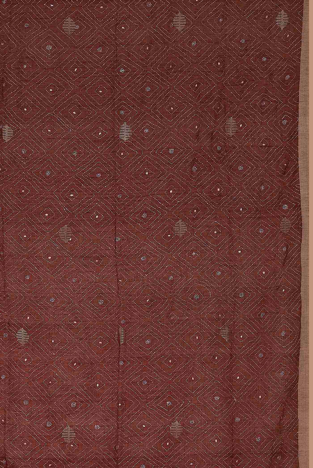 Maroon Bengal Cotton Saree