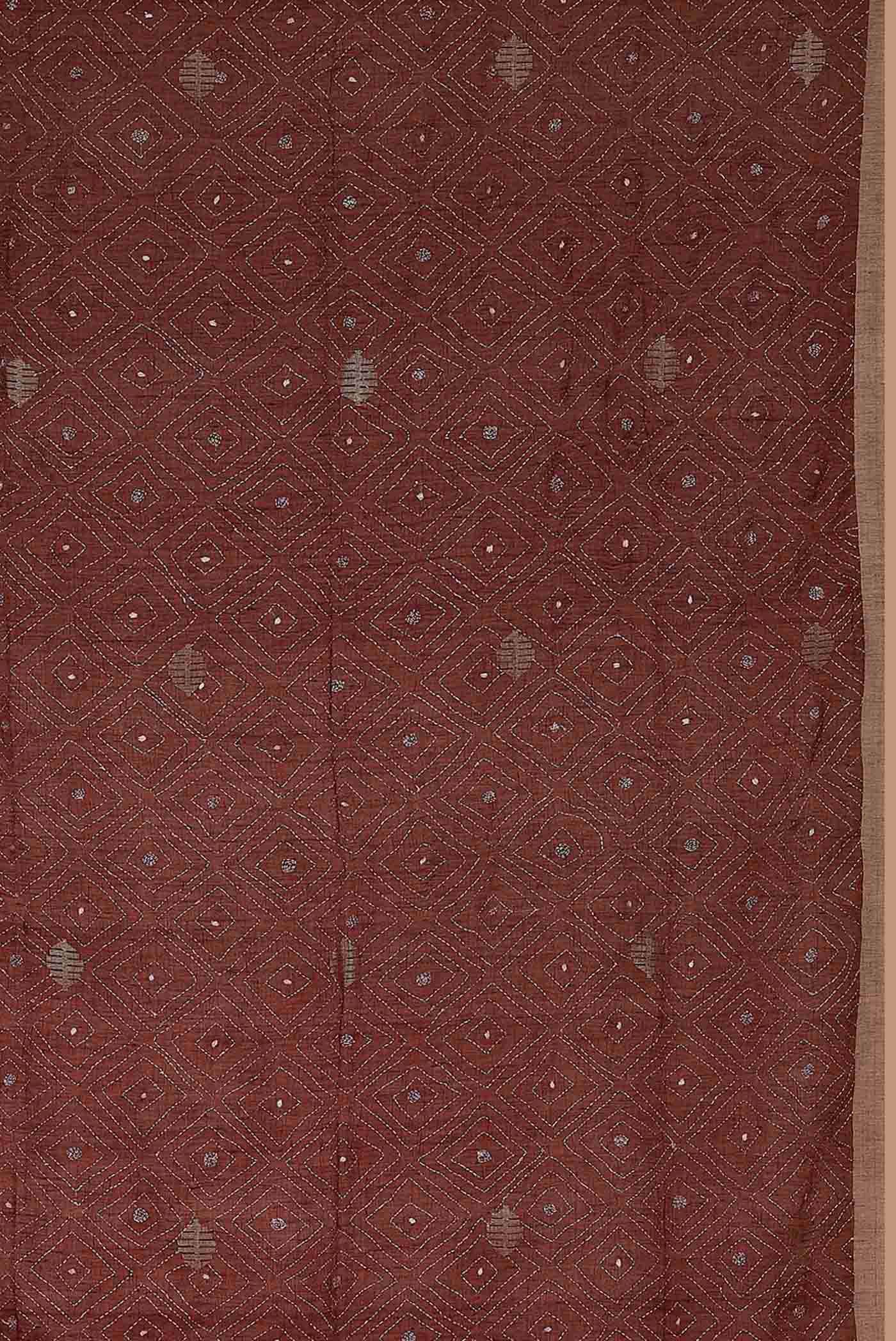 Maroon Bengal Cotton Saree