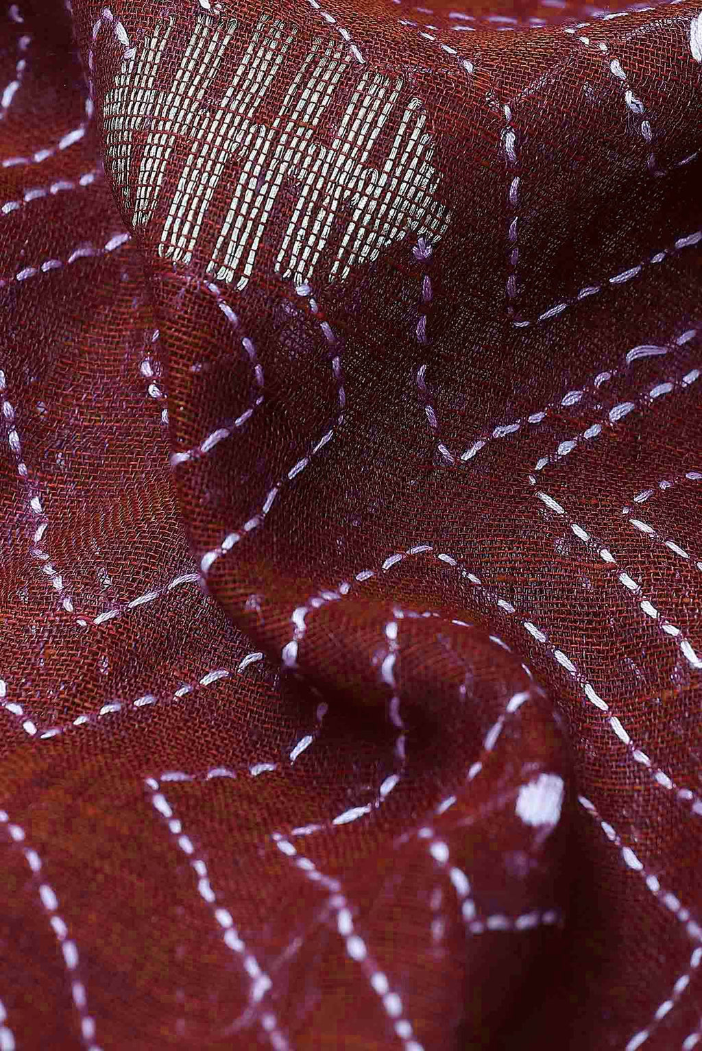 Maroon Bengal Cotton Saree
