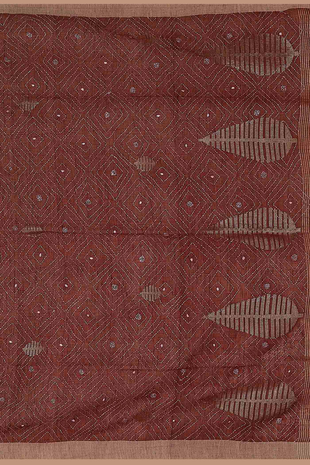 Maroon Bengal Cotton Saree