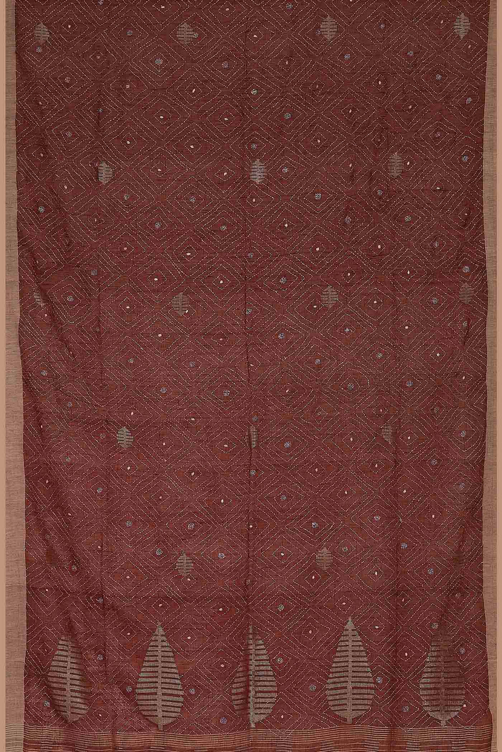 Maroon Bengal Cotton Saree