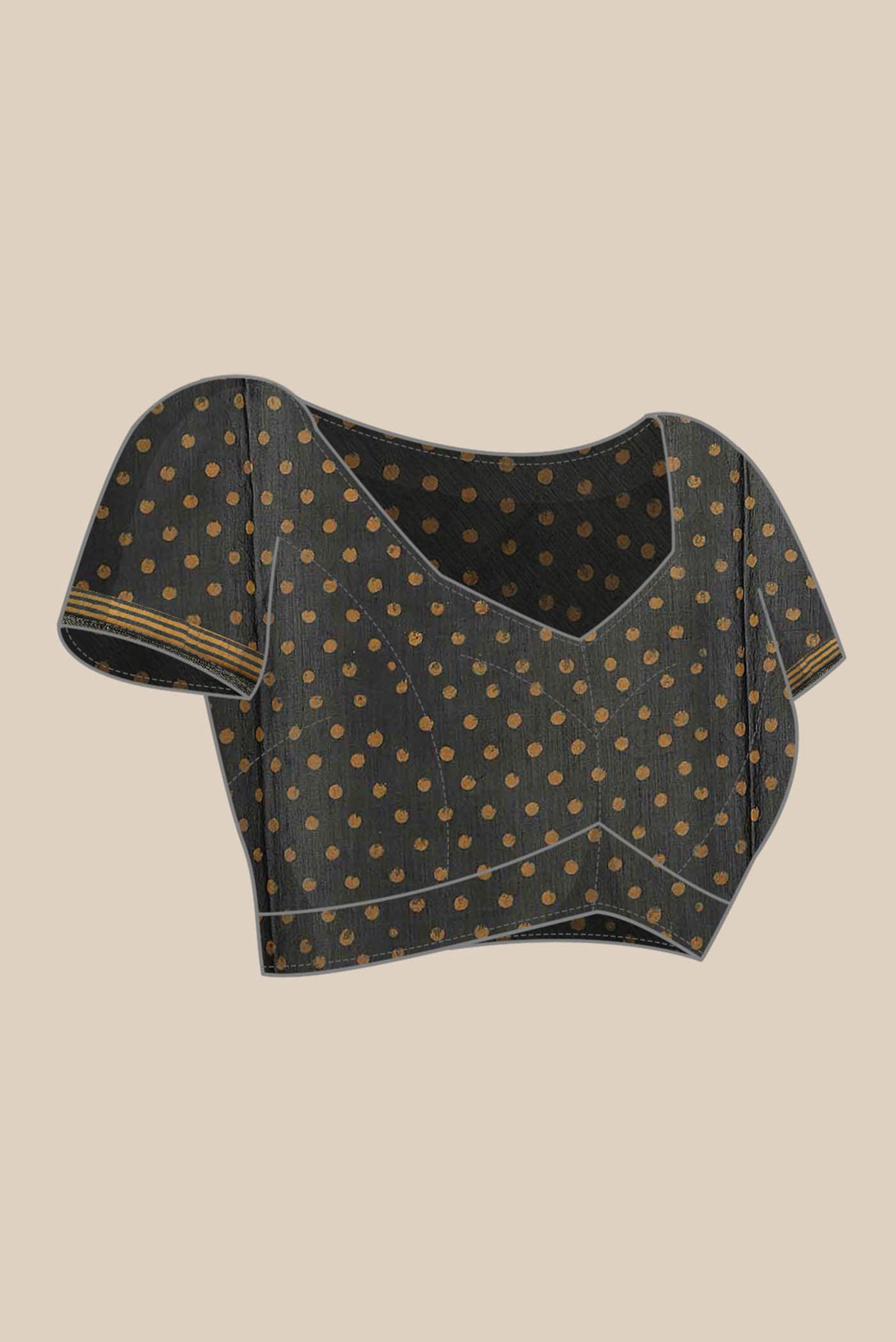 Black Maheshwari Silk Cotton Saree