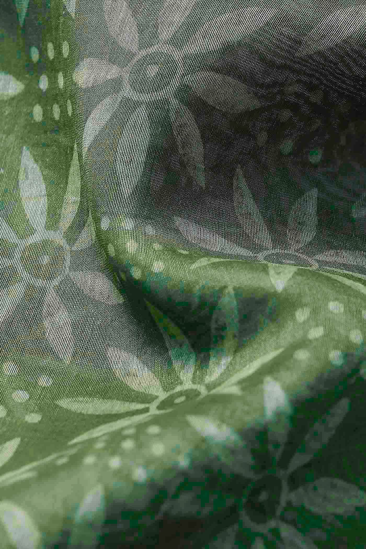 Green Maheshwari Silk Cotton Saree