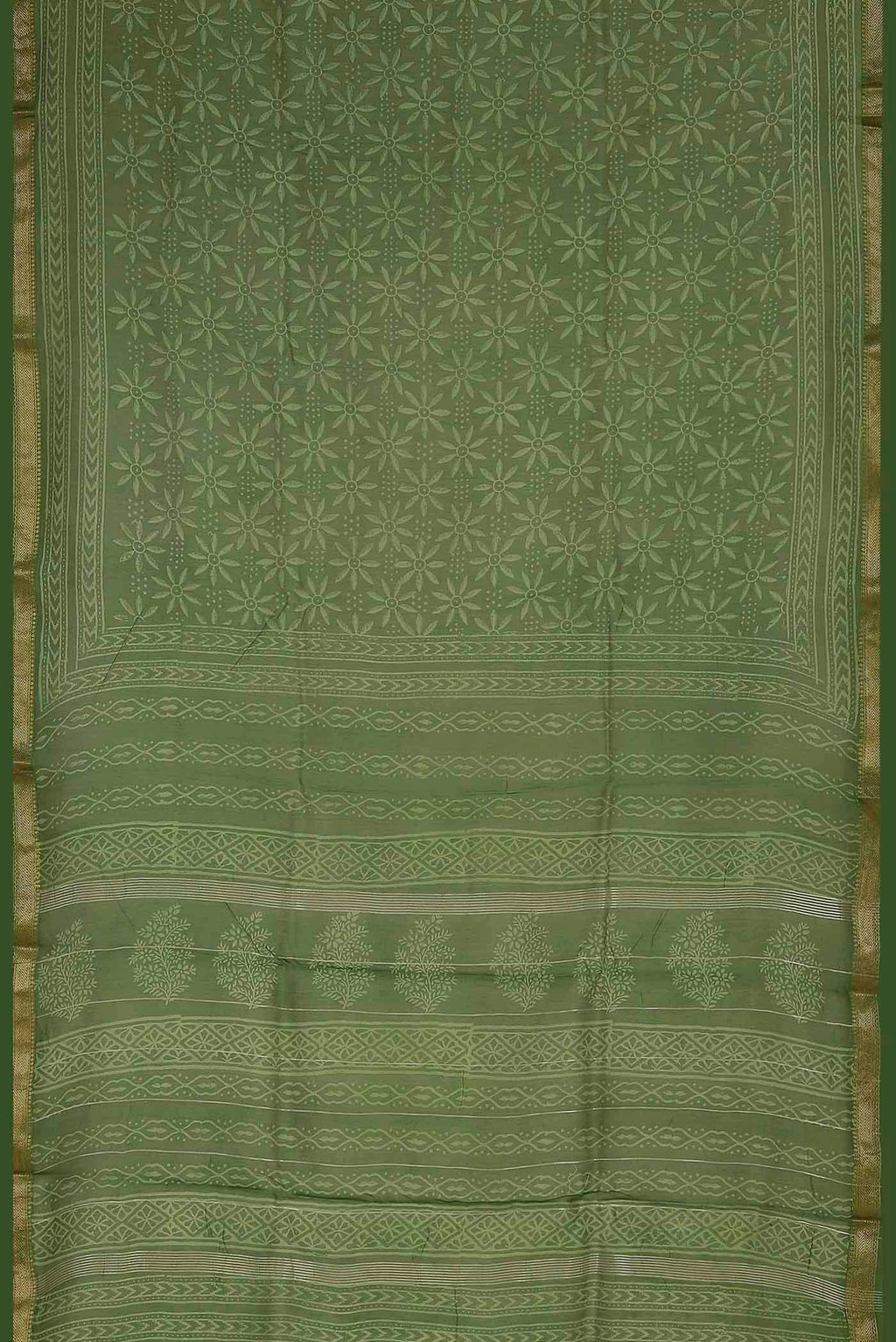 Green Maheshwari Silk Cotton Saree