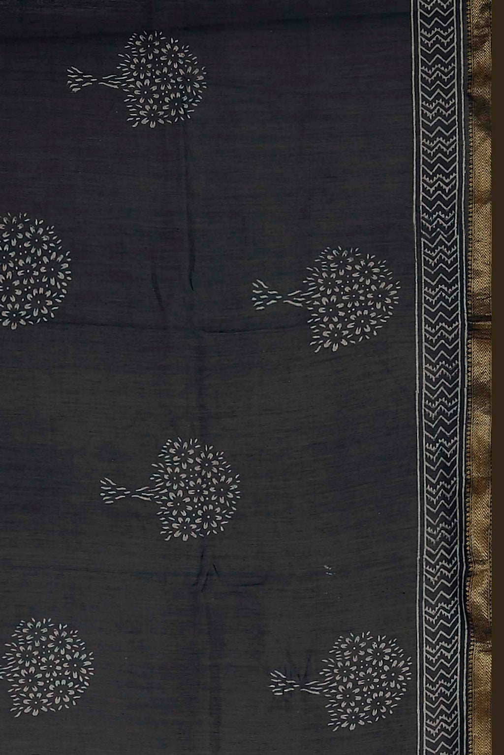 Black Maheshwari Silk Cotton Saree