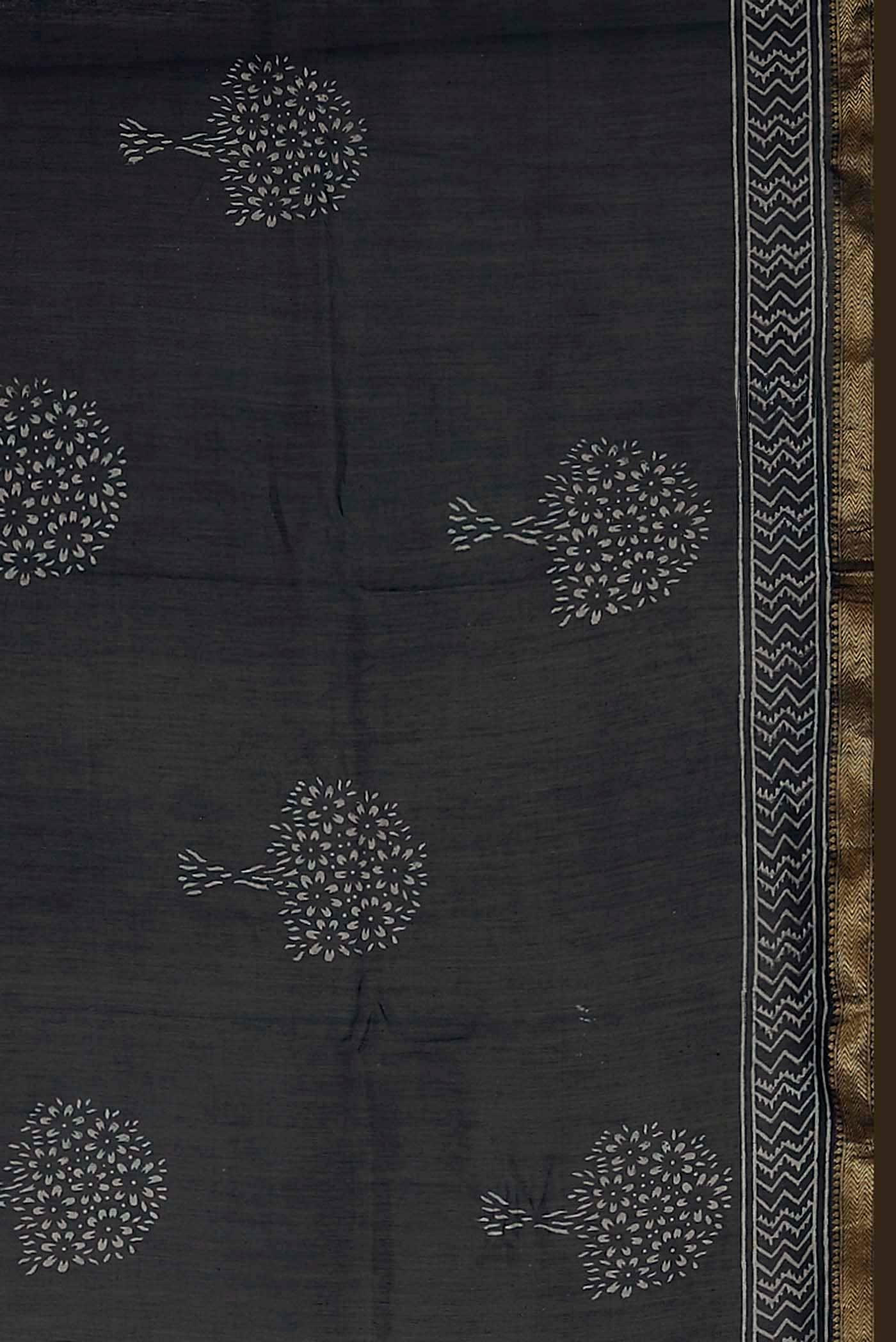 Black Maheshwari Silk Cotton Saree