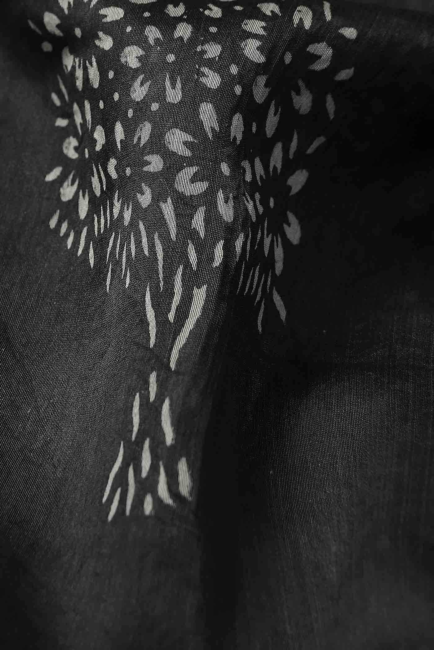 Black Maheshwari Silk Cotton Saree