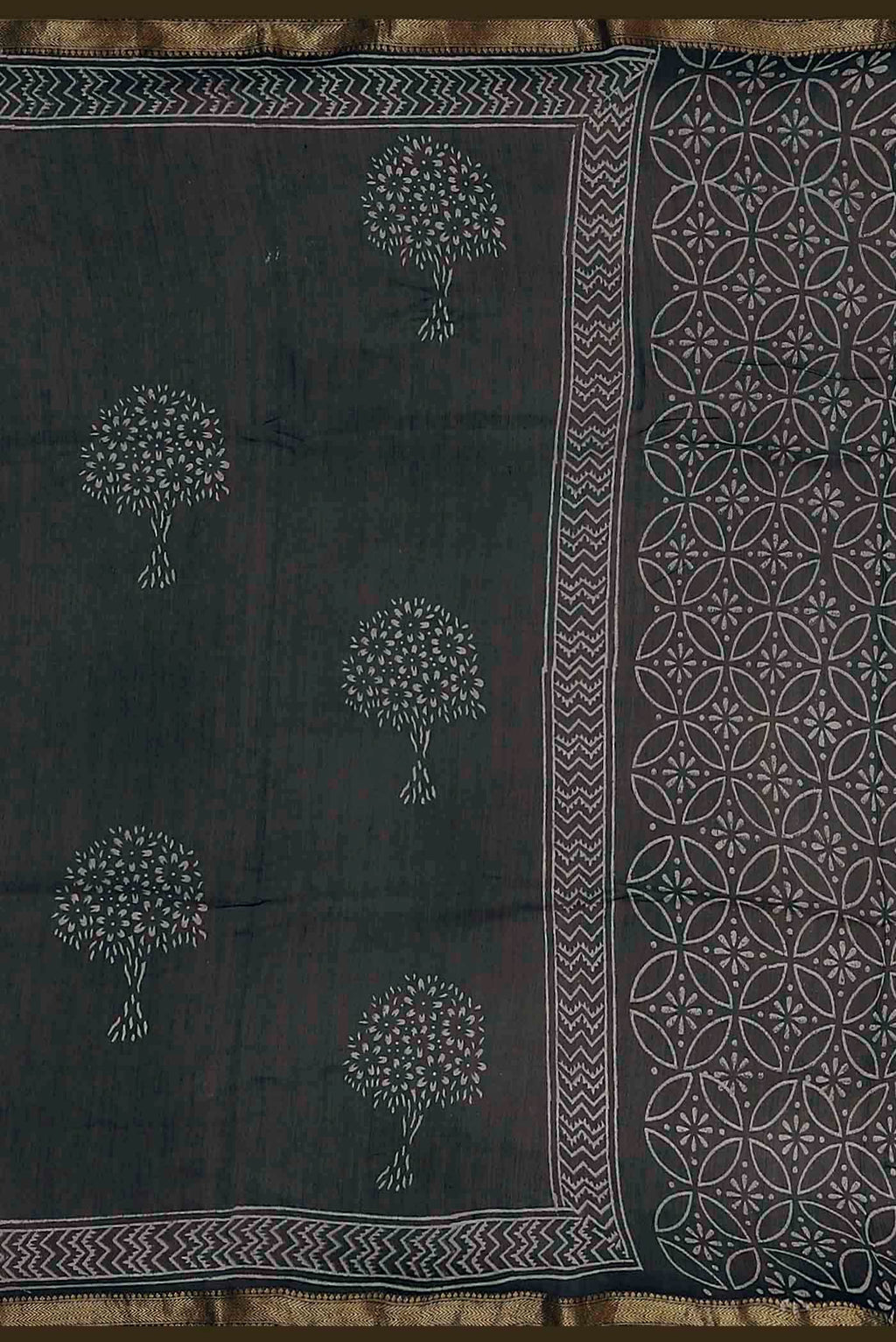Black Maheshwari Silk Cotton Saree