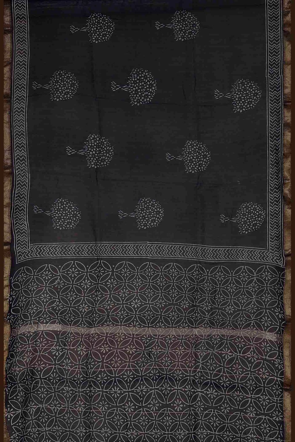 Black Maheshwari Silk Cotton Saree