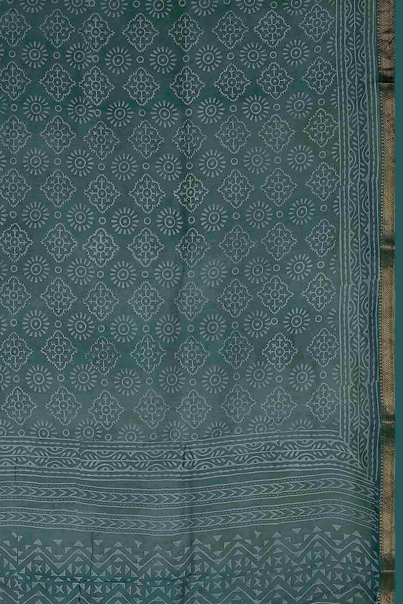 Blue Maheshwari Silk Cotton Saree