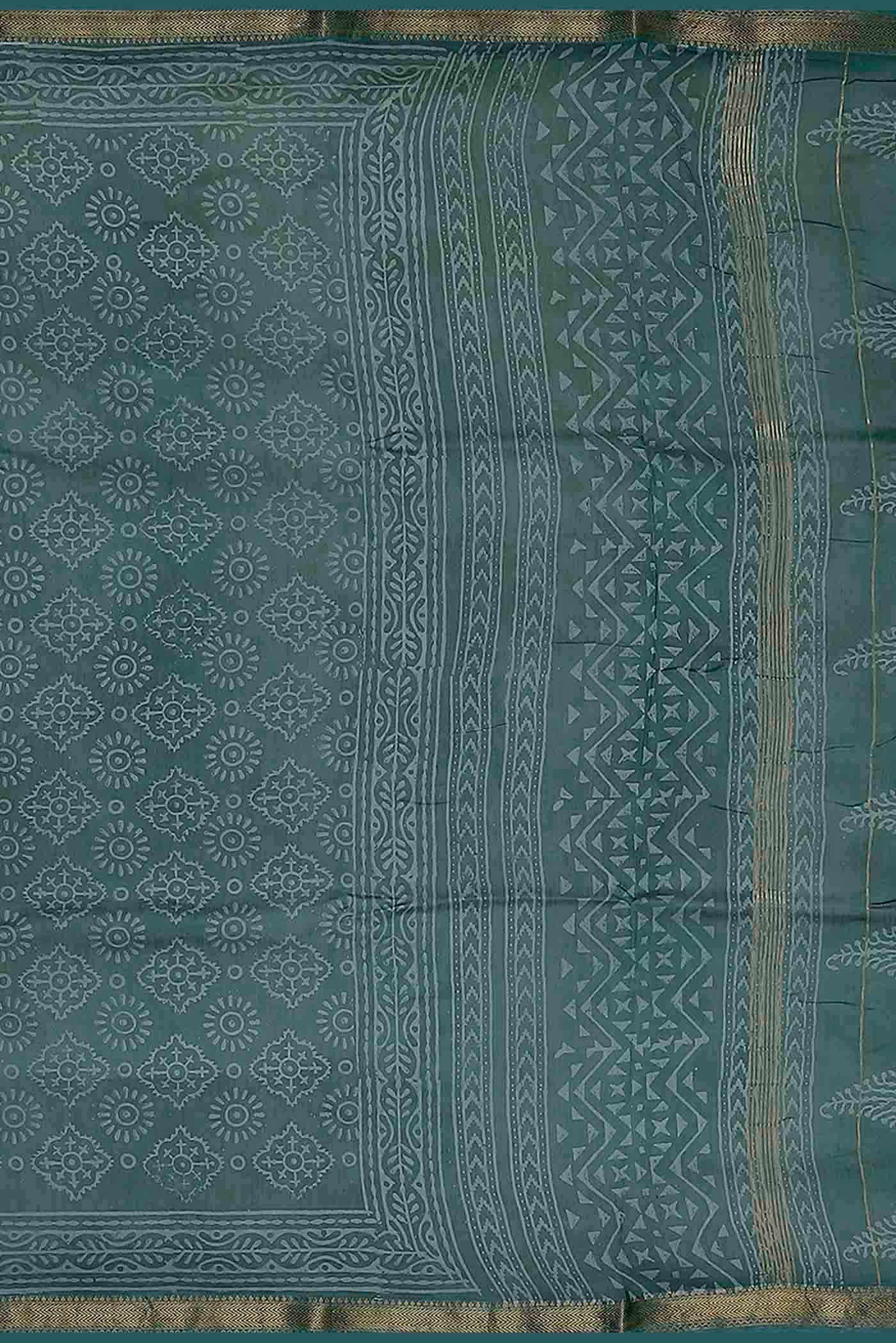 Blue Maheshwari Silk Cotton Saree