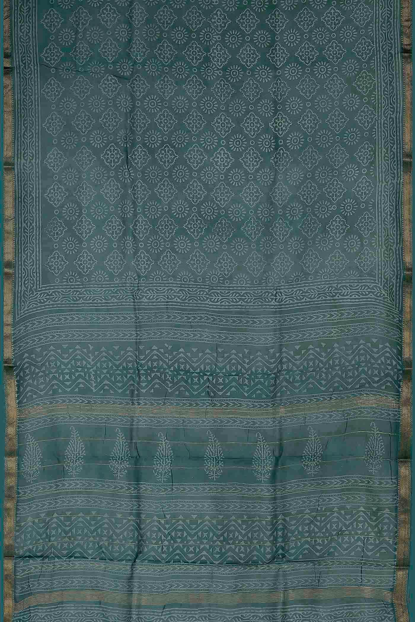 Blue Maheshwari Silk Cotton Saree