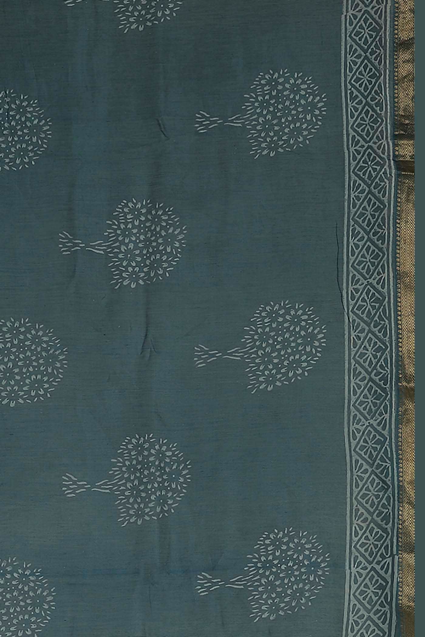 Blue Maheshwari Silk Cotton Saree