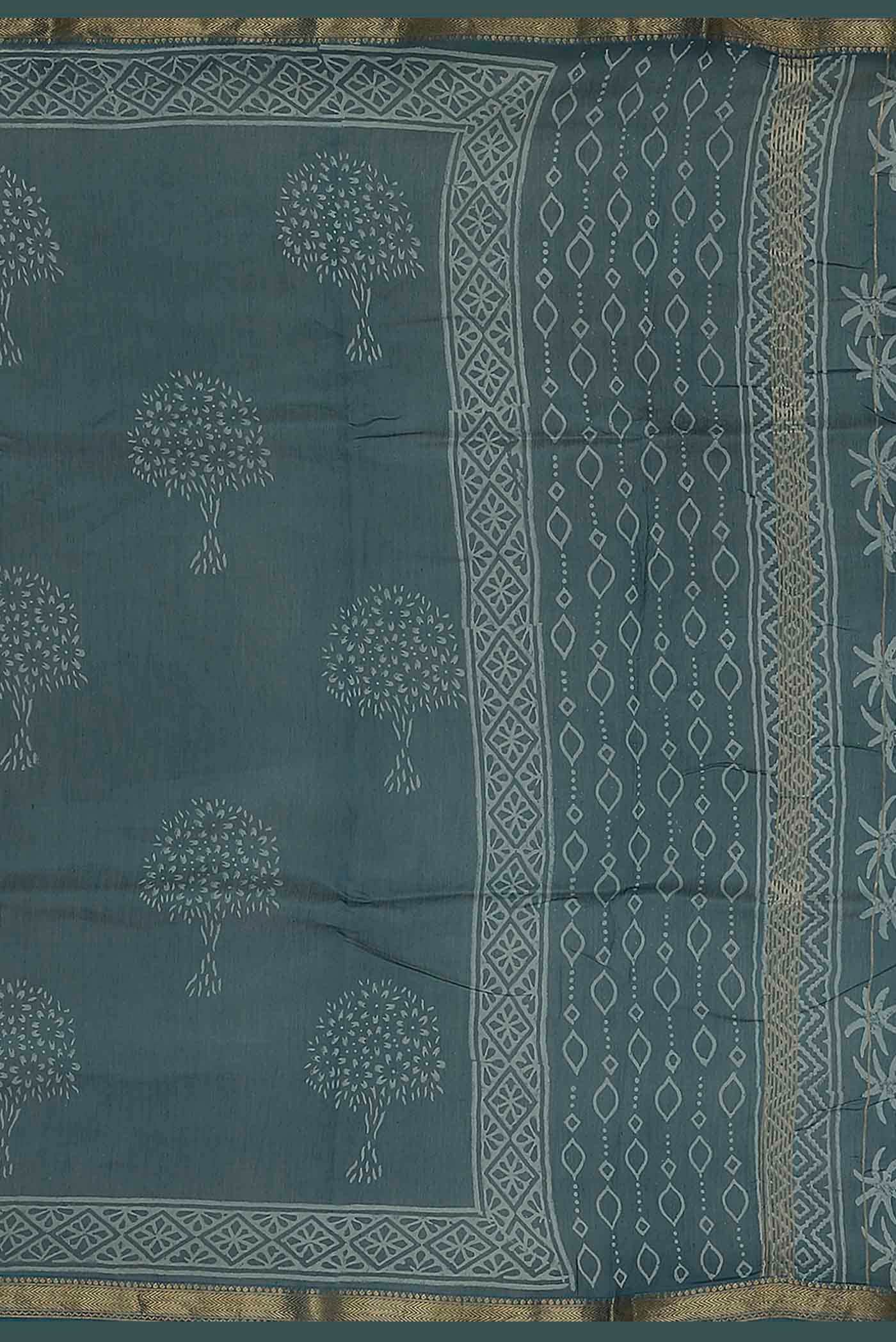 Blue Maheshwari Silk Cotton Saree
