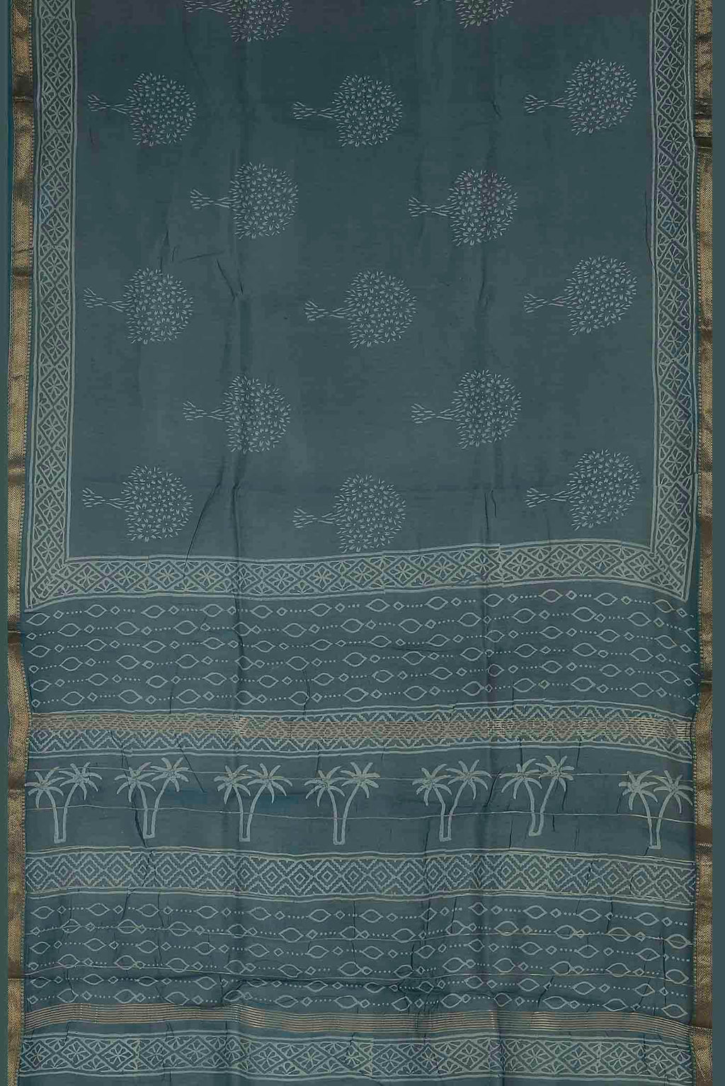 Blue Maheshwari Silk Cotton Saree