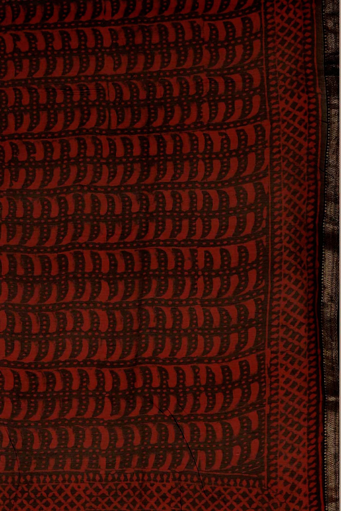 Maroon Maheshwari Silk Cotton Saree