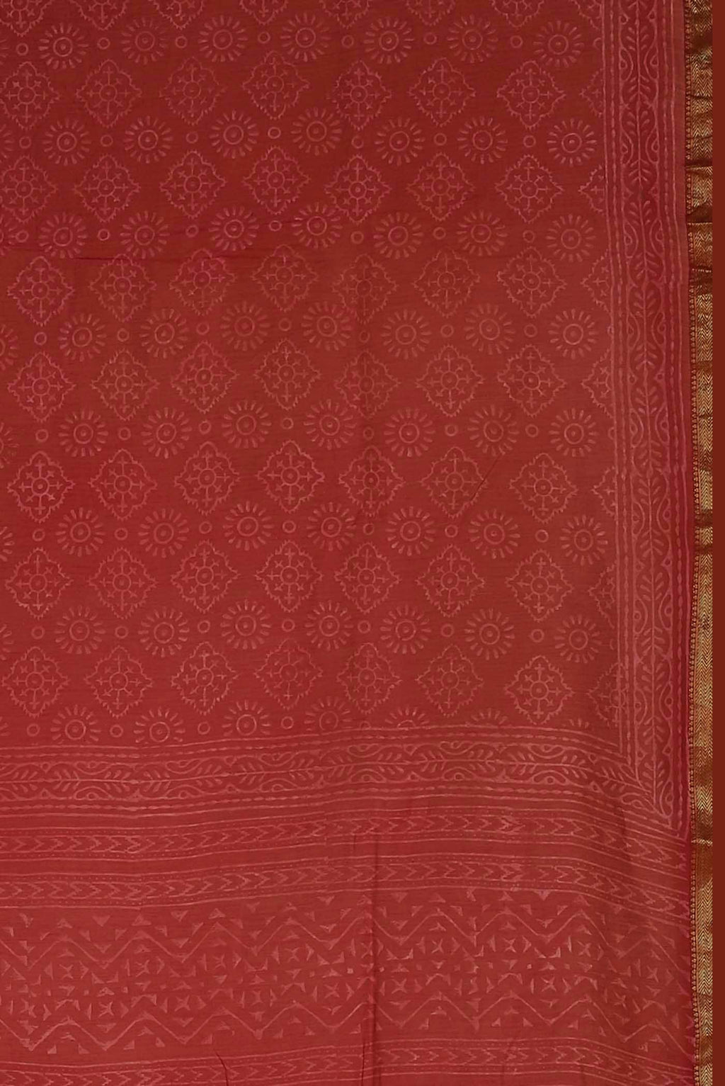 Red Maheshwari Silk Cotton Saree
