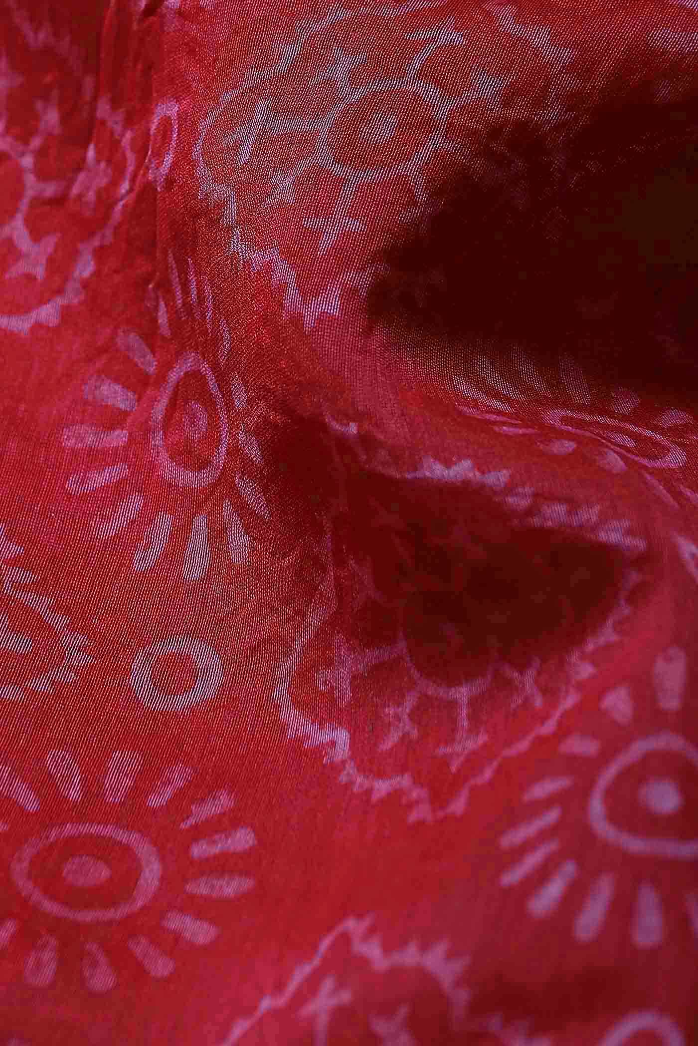 Red Maheshwari Silk Cotton Saree