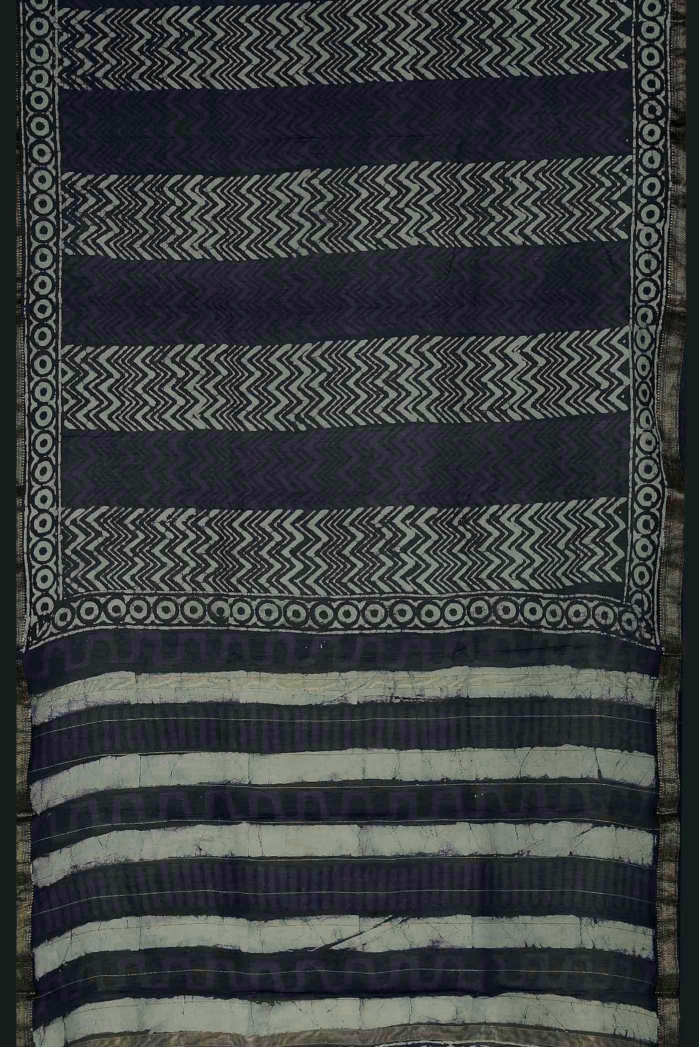 Blue Maheshwari Silk Cotton Saree